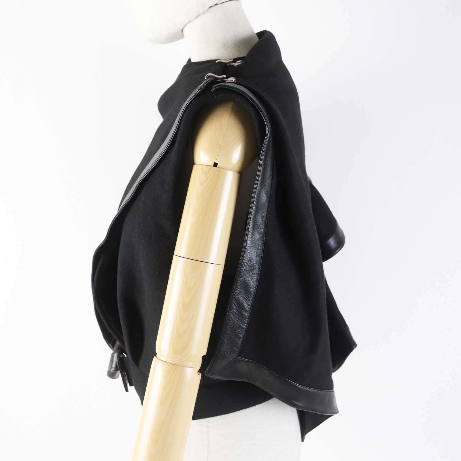 Louis Vuitton Cashmere Wool Lamb Leather Cape Poncho