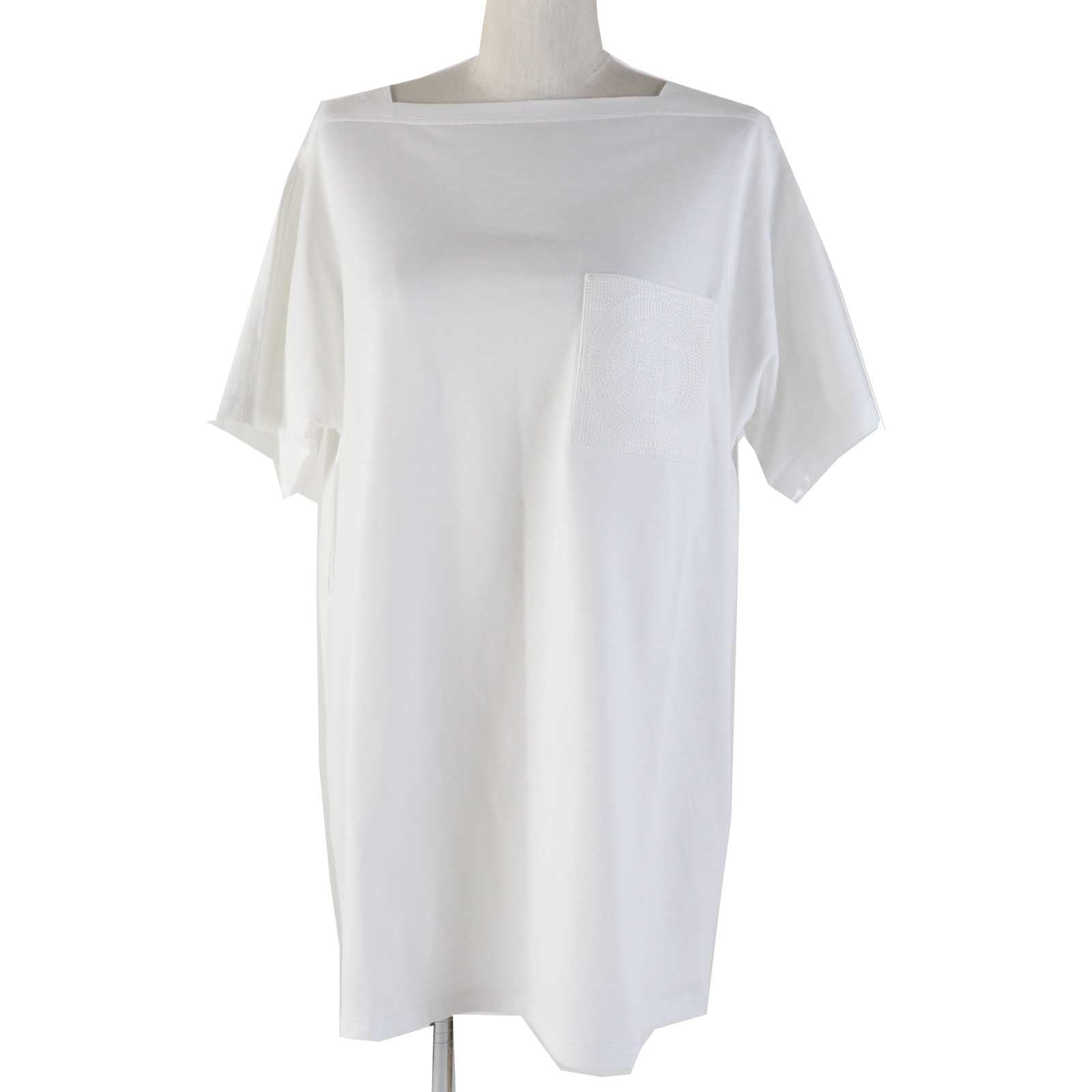 HERMES H Logo Embroidery Tunic White 34