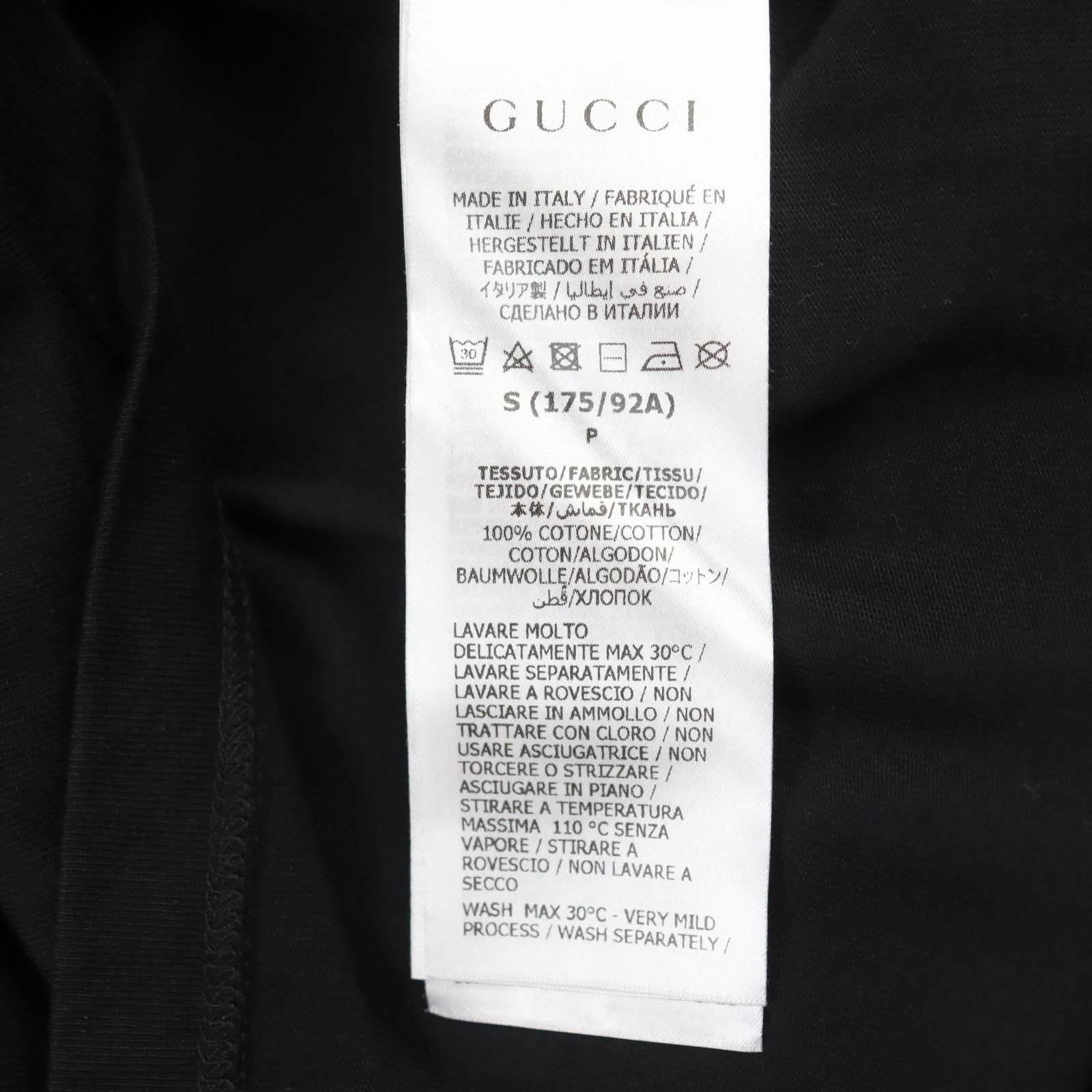 Gucci Cotton Trefoil Print T-shirt Black S