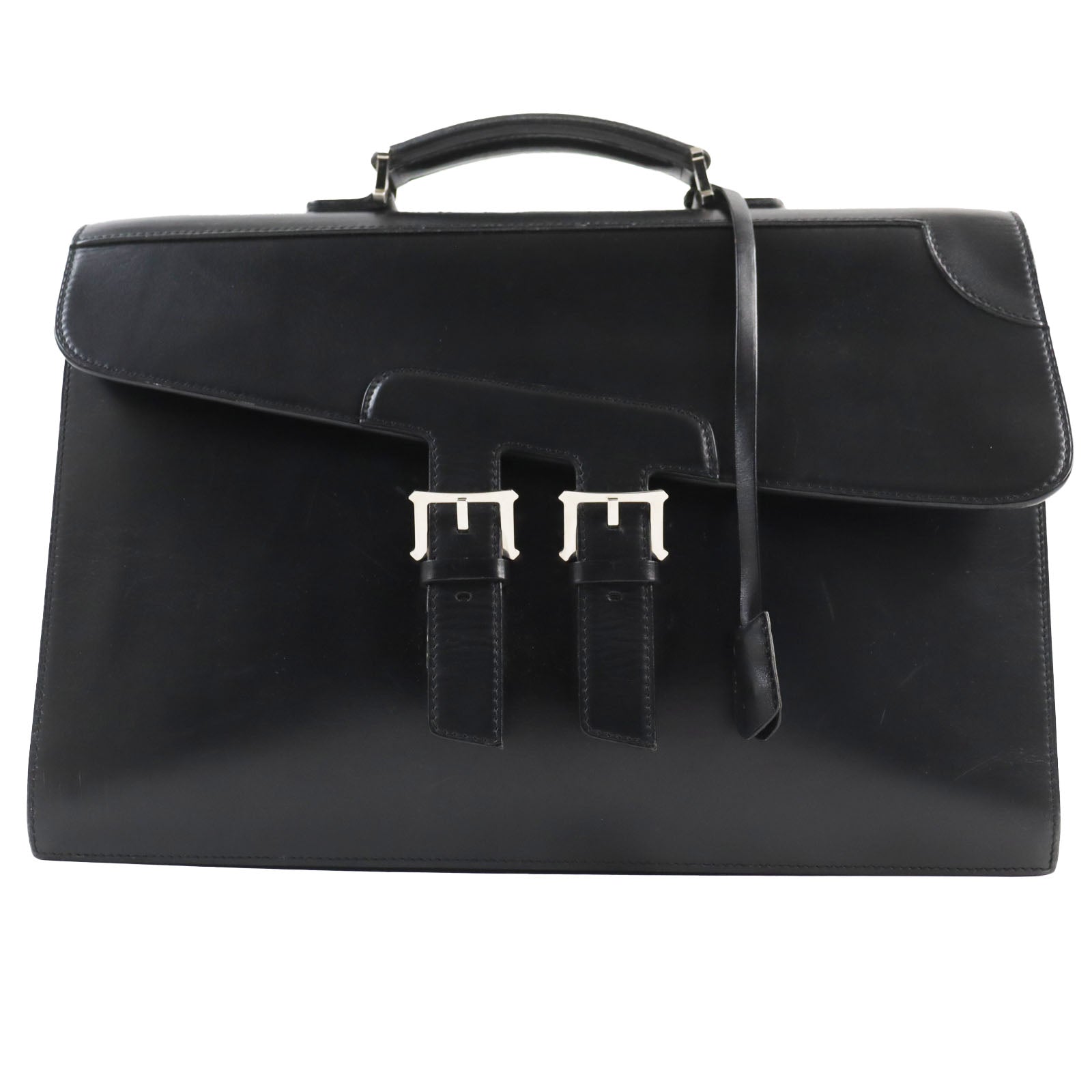 John Lobb Leather Business Bag Briefcase Black