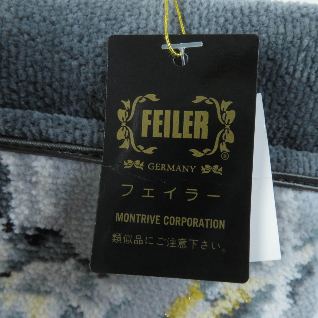 FEILER Flower Pattern Cotton Handbag Gray