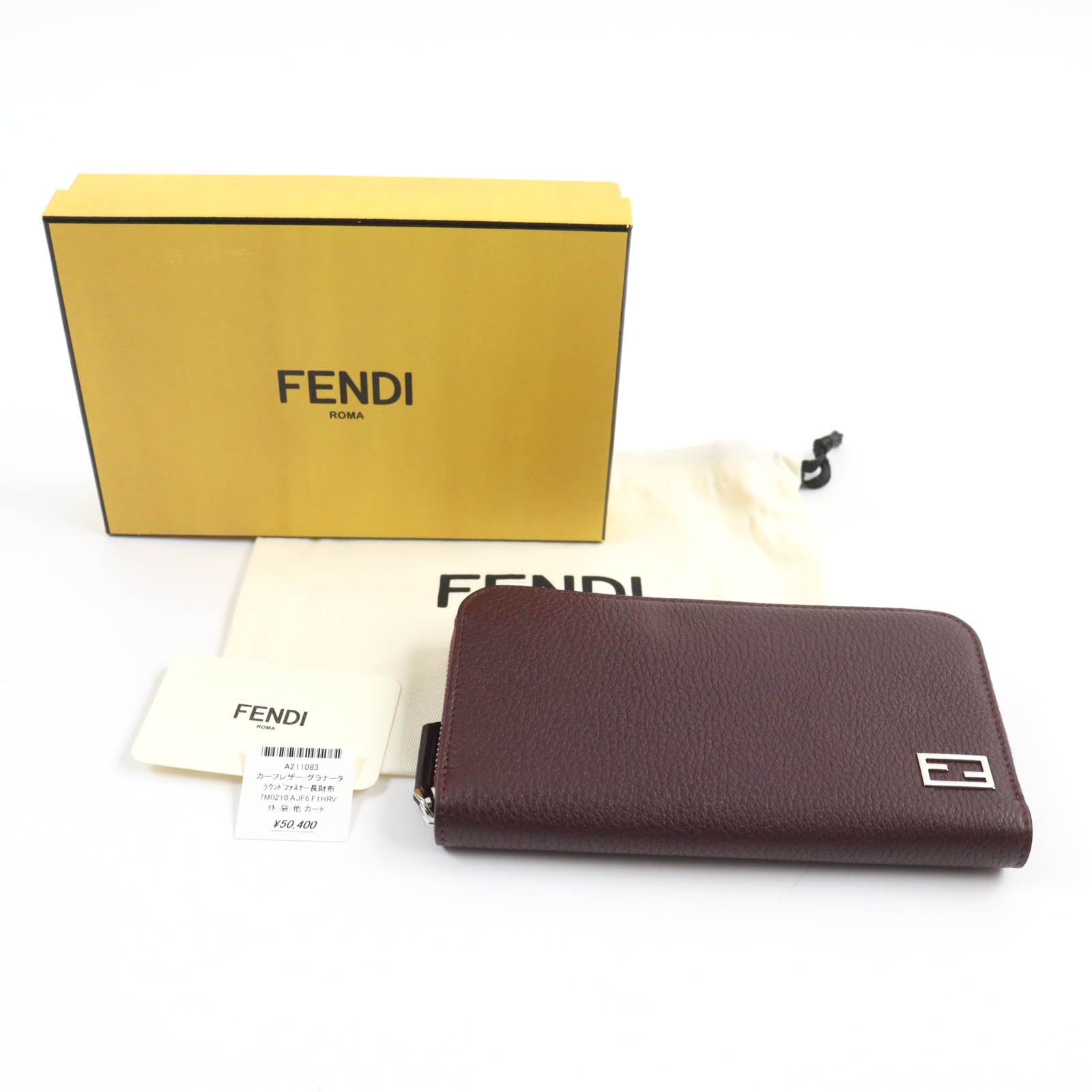 Fendi Baguette Zip Around Leather Wallet