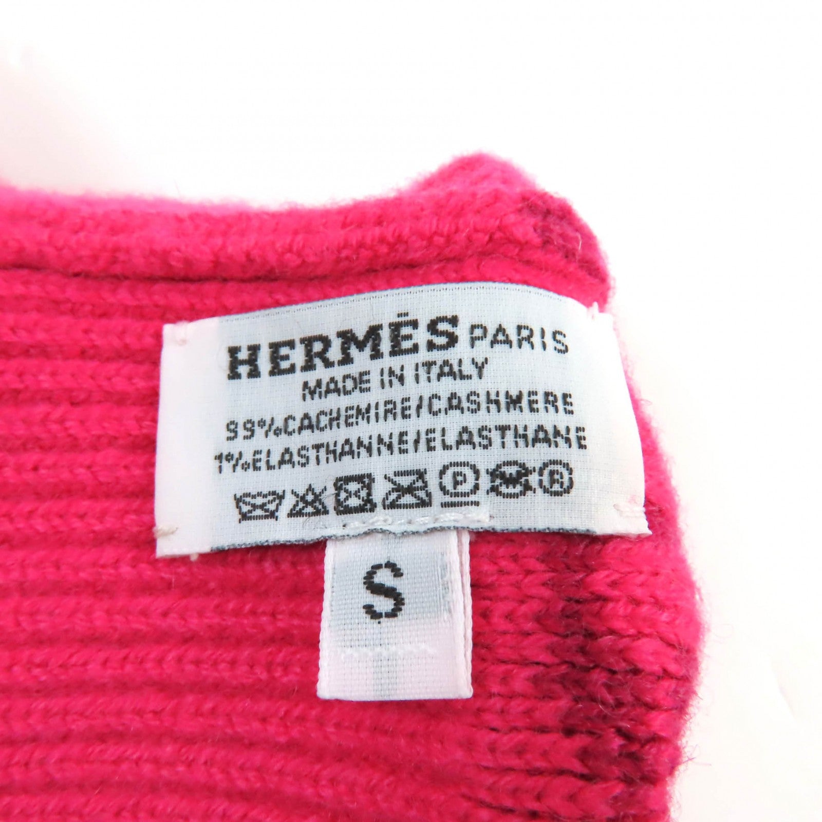 Hermes Cashmere Knit Gloves Pink S