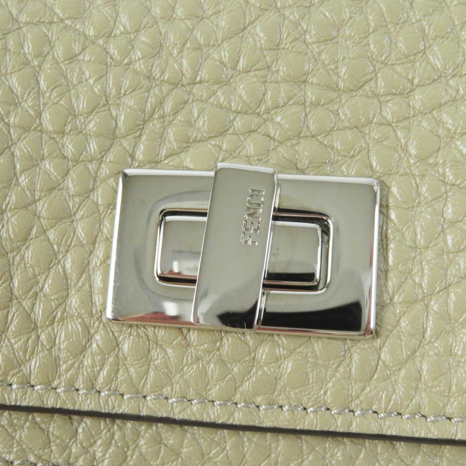 Fendi Celeria Peekaboo Tri-fold Wallet Beige