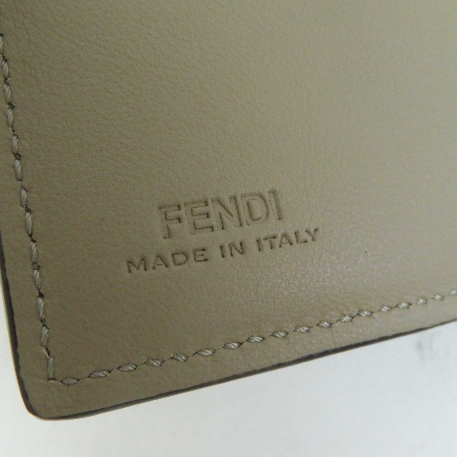 Fendi Celeria Peekaboo Tri-fold Wallet Beige