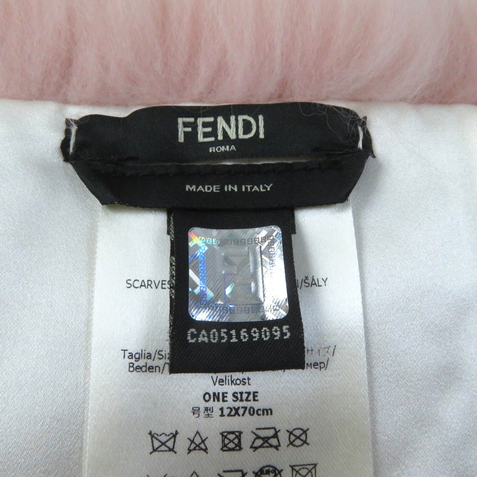 Fendi Fox Leather Silk Nylon Scarf