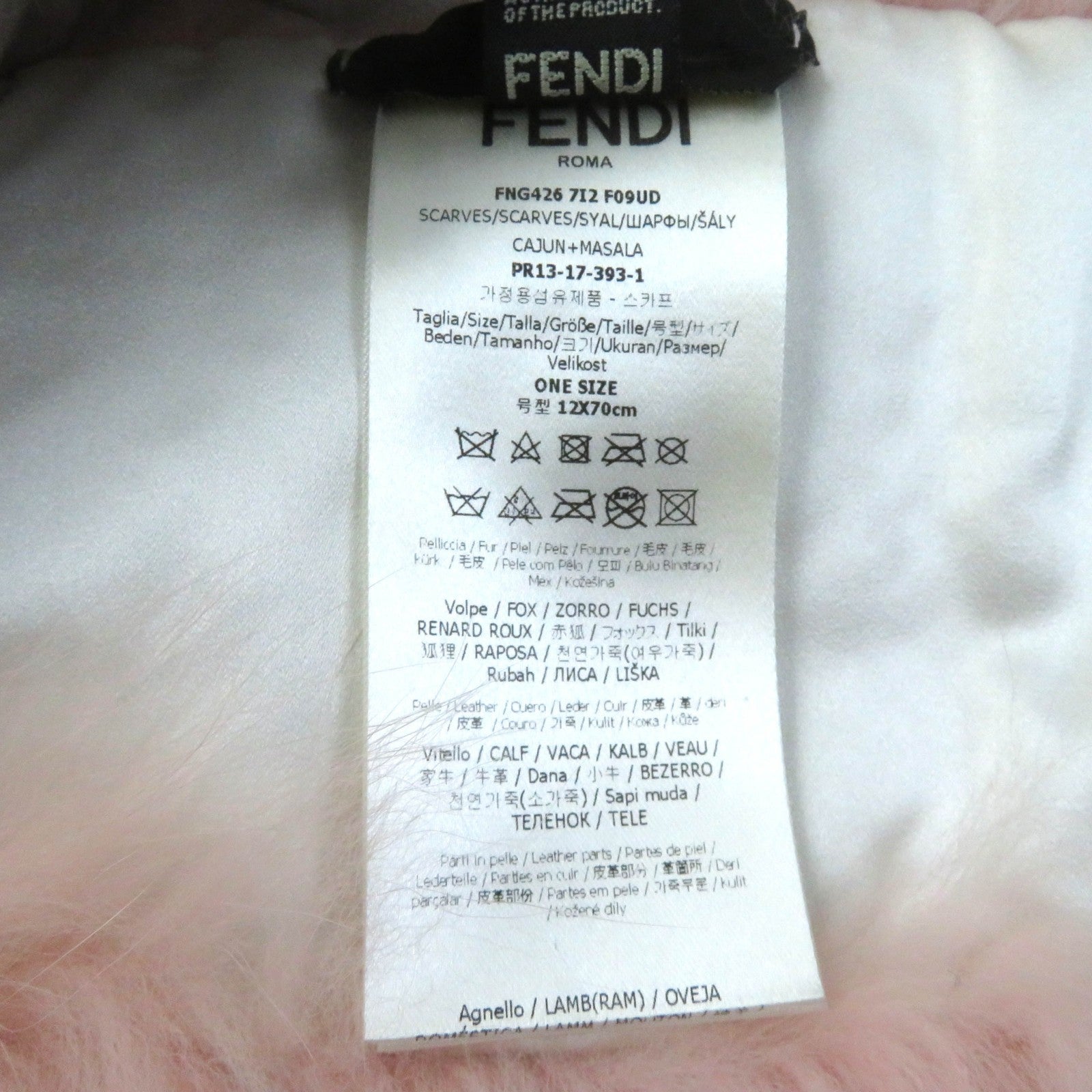 Fendi Fox Leather Silk Nylon Scarf