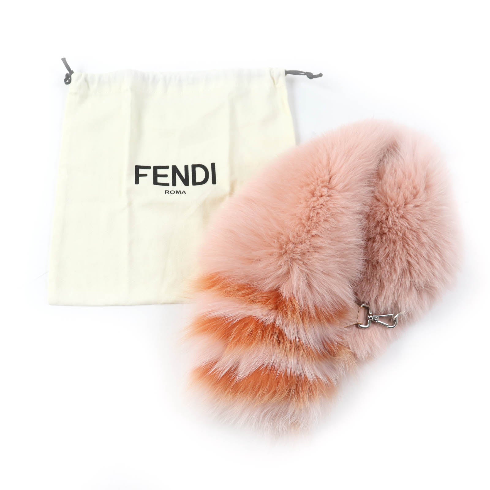 Fendi Fox Leather Silk Nylon Scarf