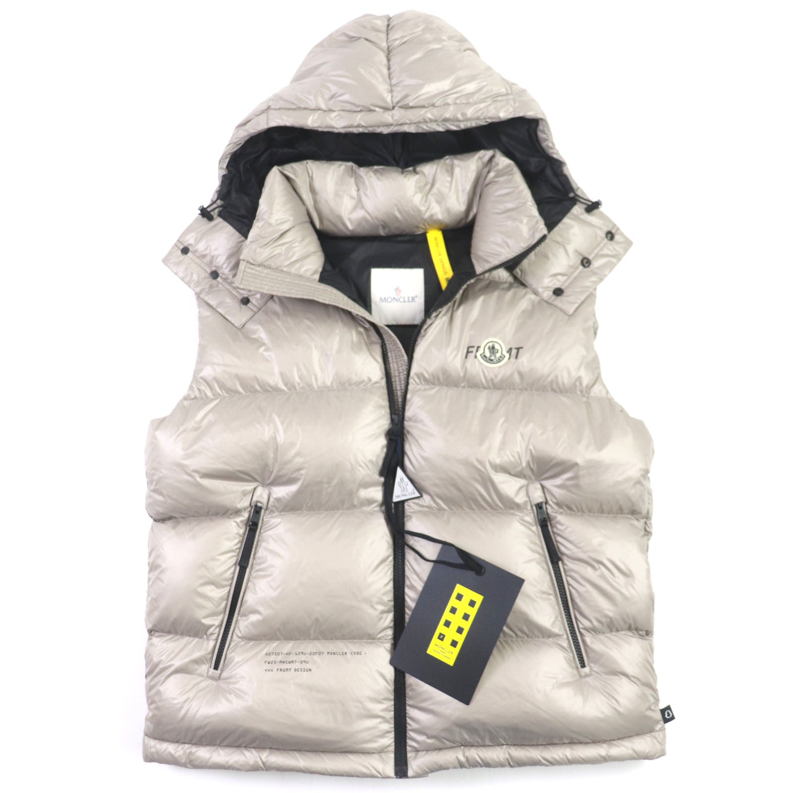 Moncler Nylon Hooded Down Vest with Logo