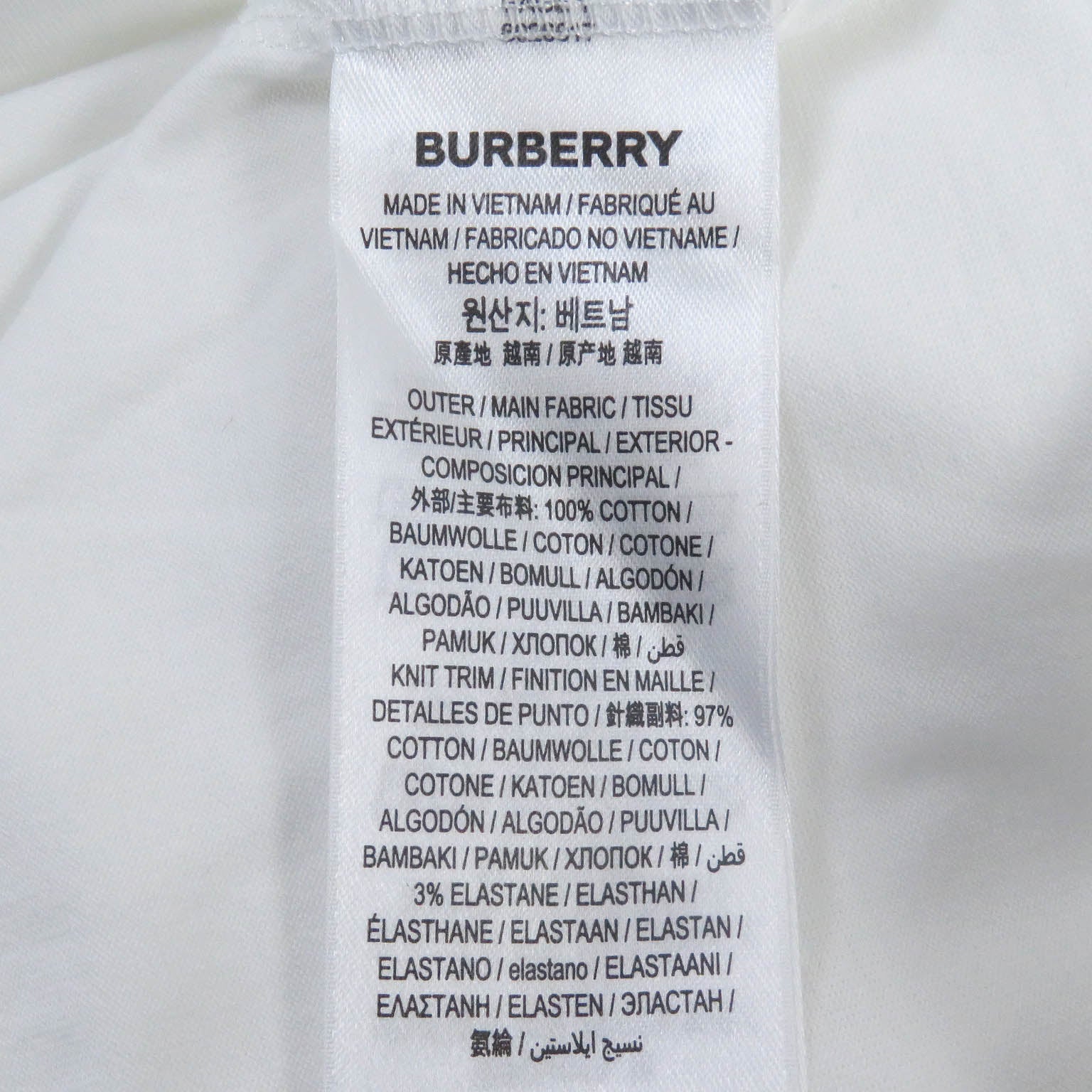 Burberry Logo Print Cotton T-Shirt White S