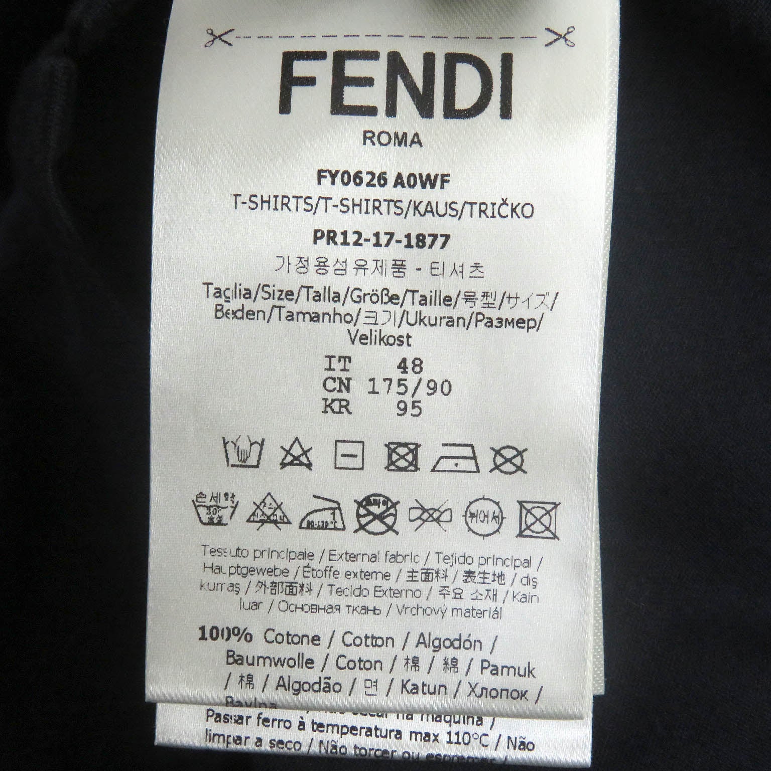 Fendi Logo Print LOVE Cotton T-shirt Navy