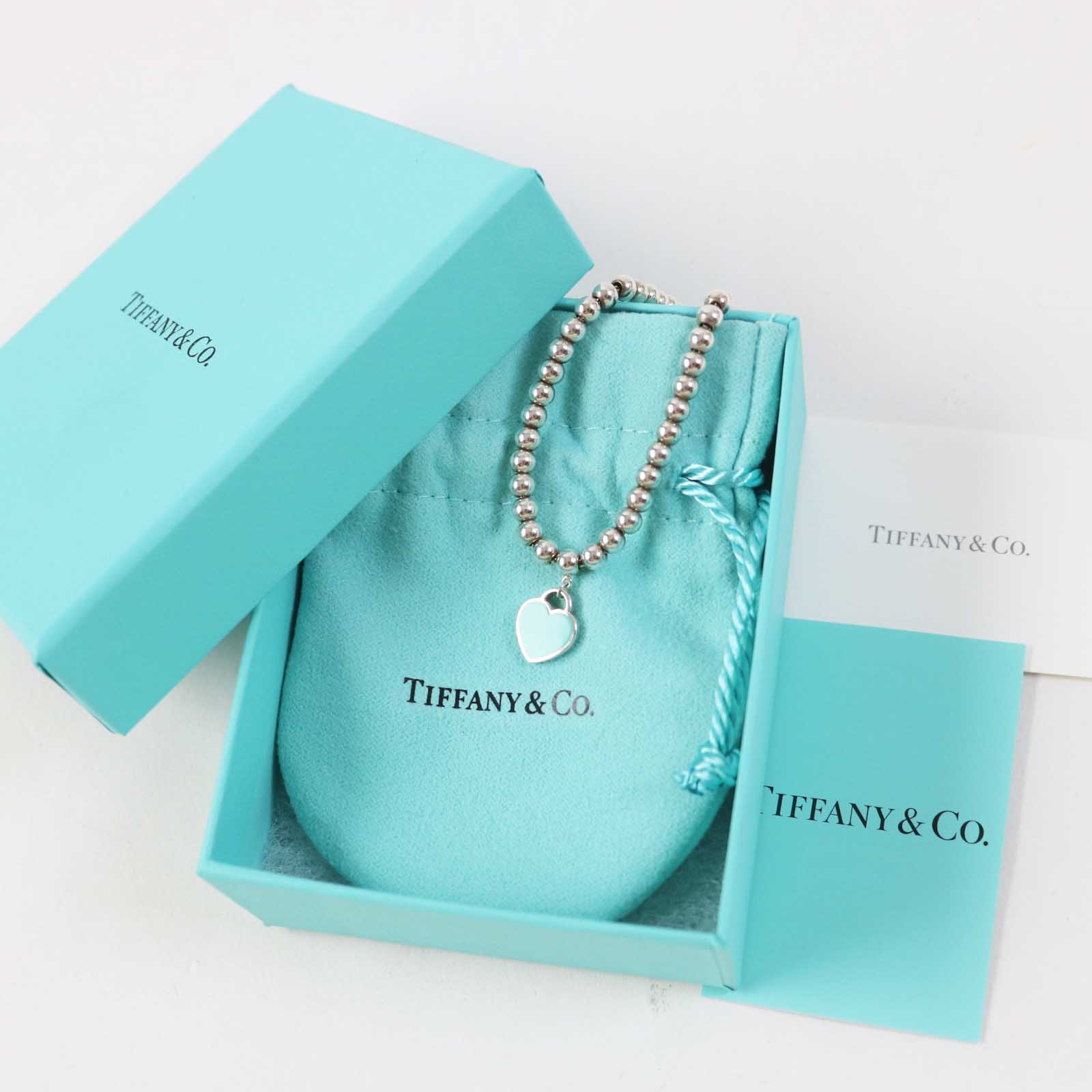 Tiffany & Co Mini Heart Tag Bracelet SV925 Diamond