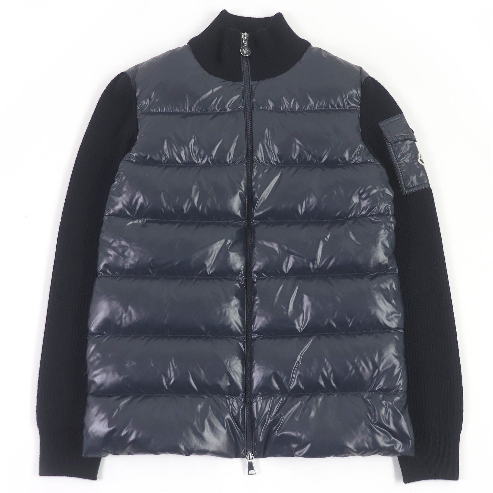 Moncler Cardigan Tricot Down Jacket Navy S