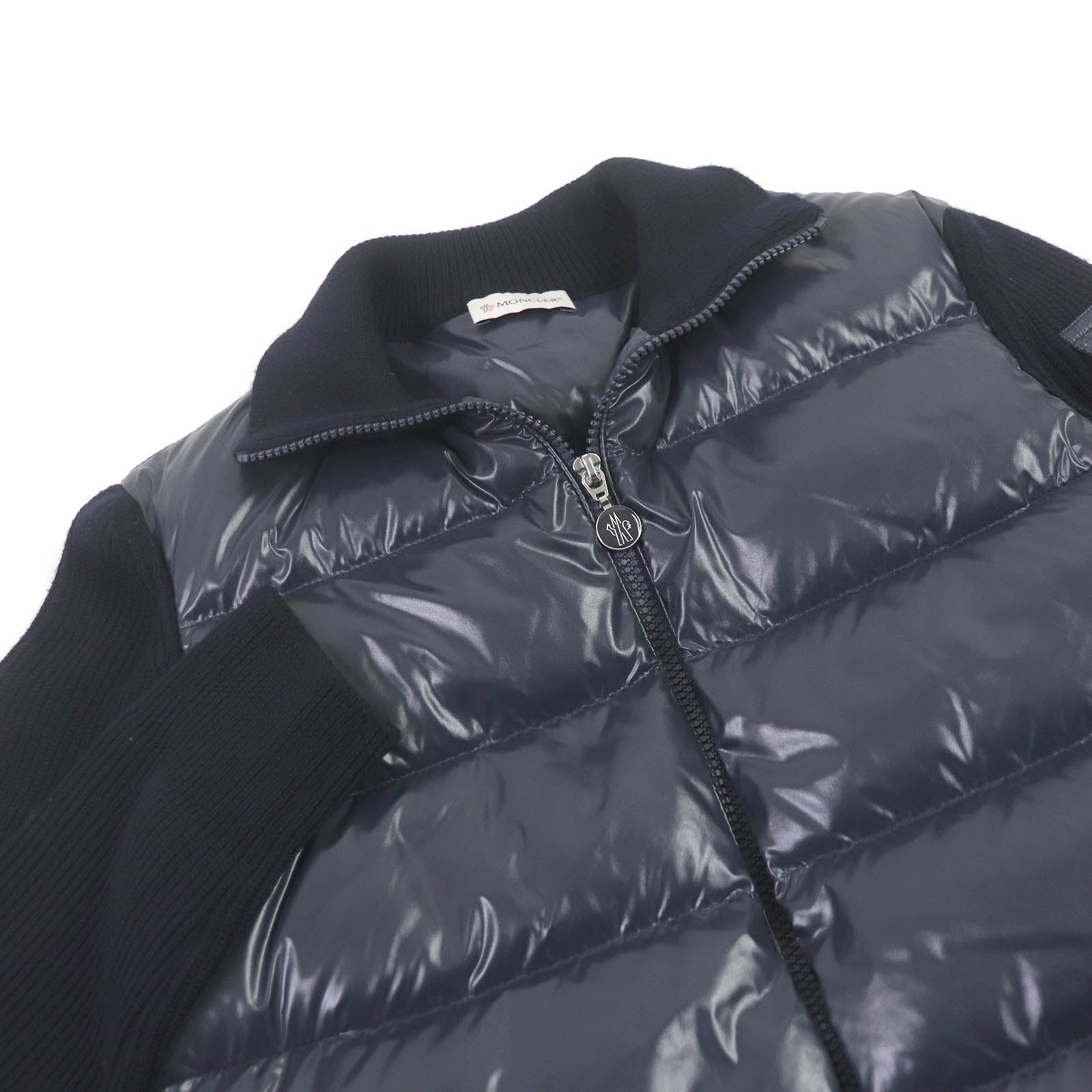 Moncler Cardigan Tricot Down Jacket Navy S