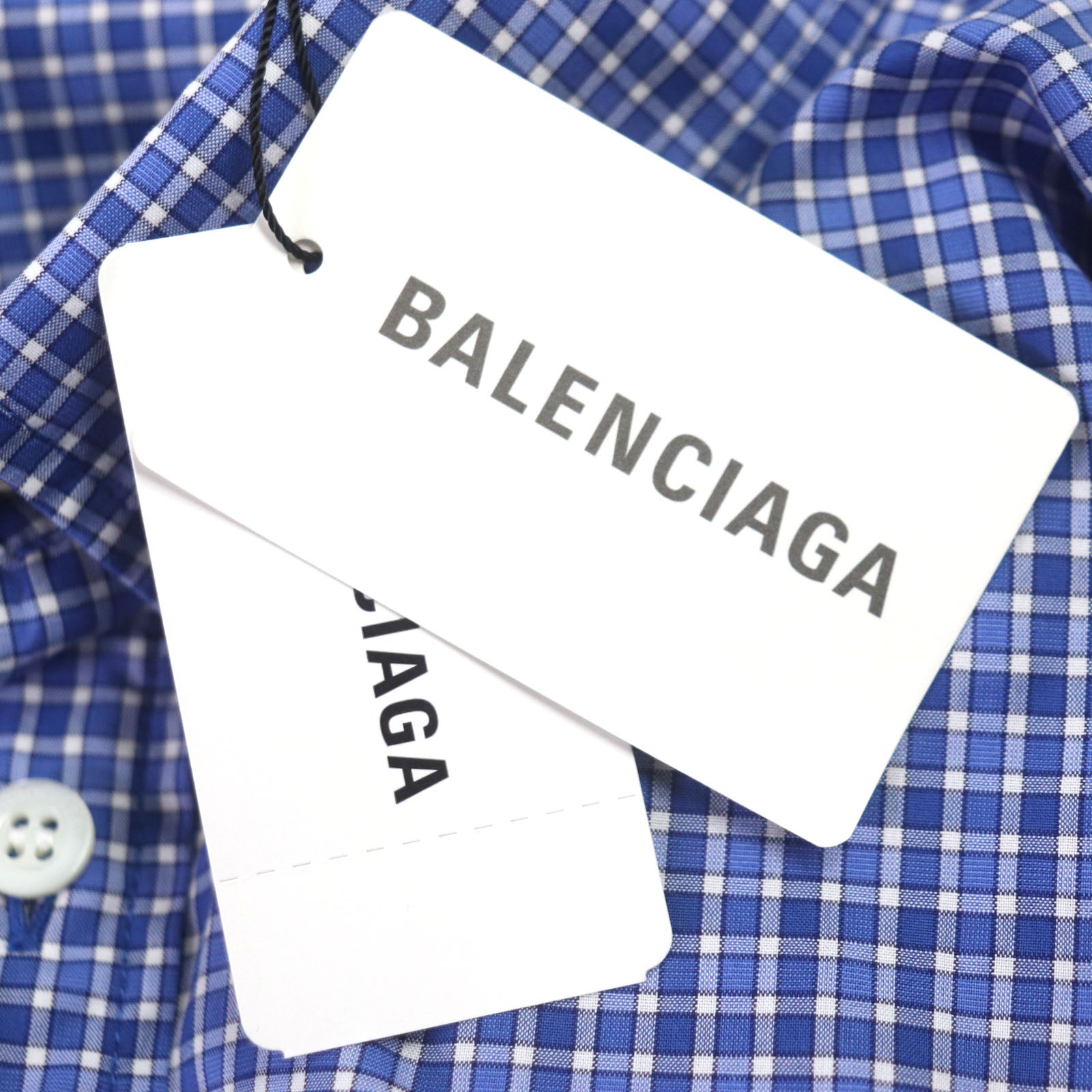 Balenciaga Cotton Check Logo Oversized Shirt