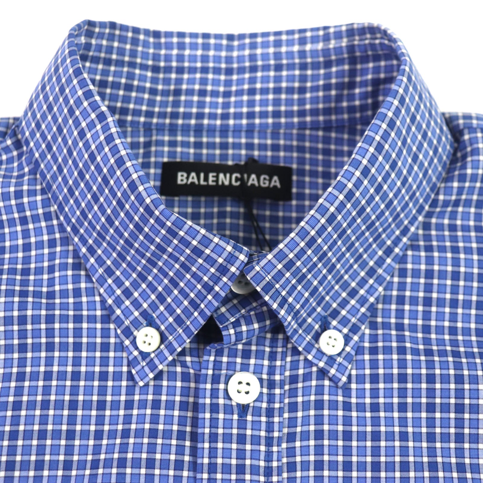 Balenciaga Cotton Check Logo Oversized Shirt