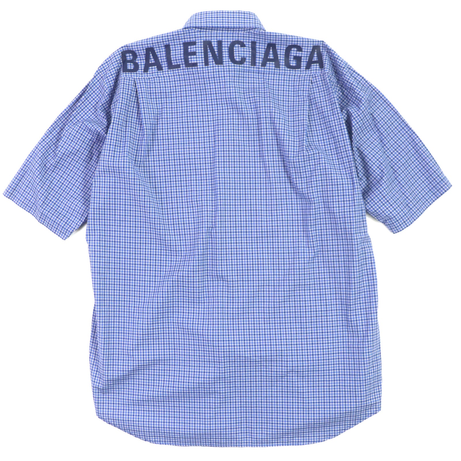 Balenciaga Cotton Check Logo Oversized Shirt