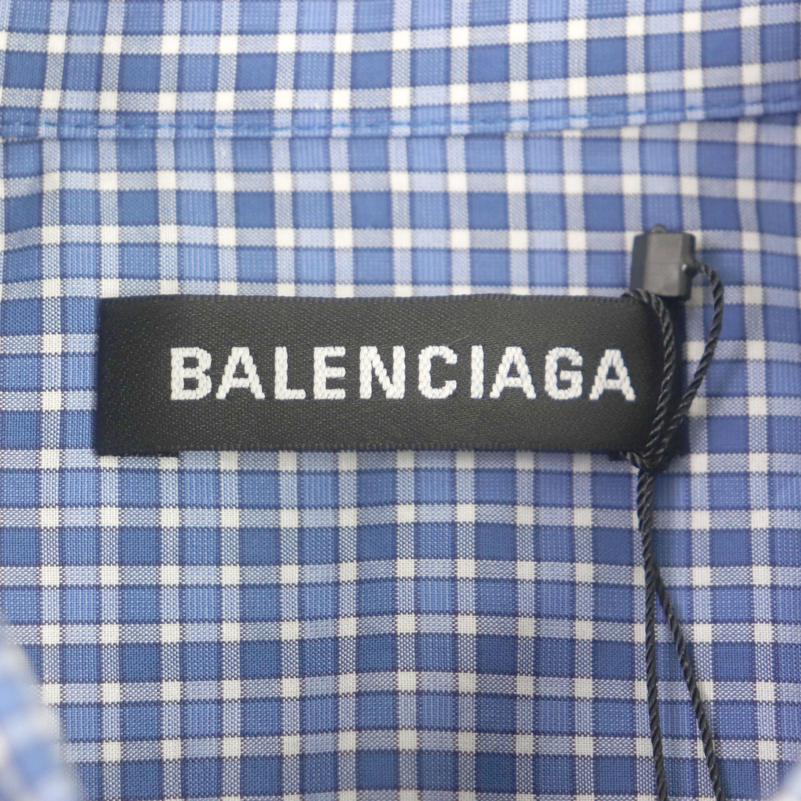 Balenciaga Cotton Check Logo Oversized Shirt