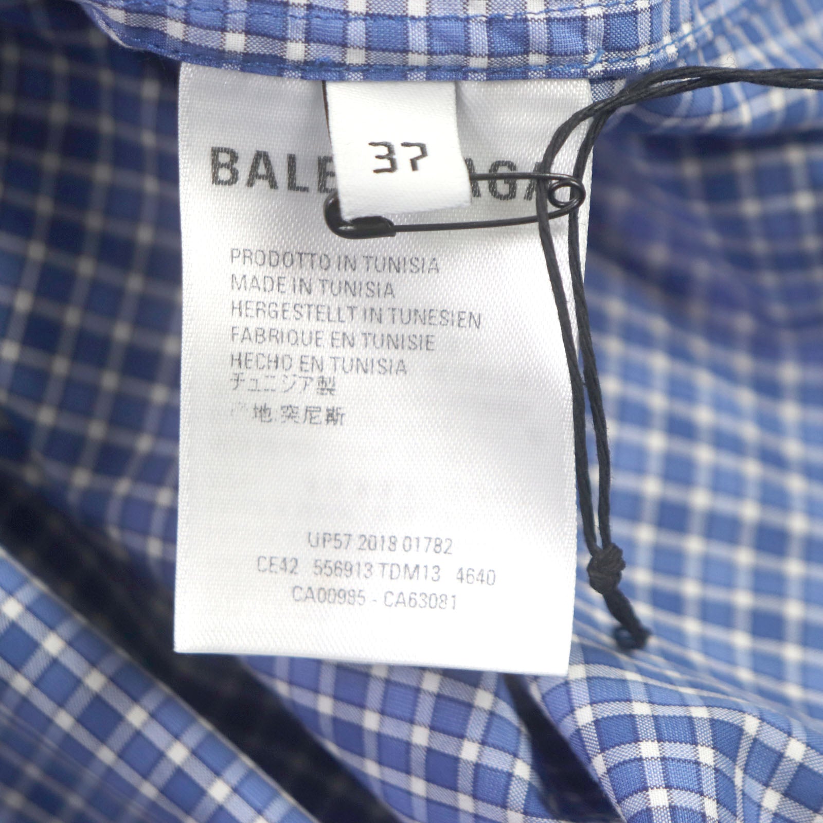 Balenciaga Cotton Check Logo Oversized Shirt