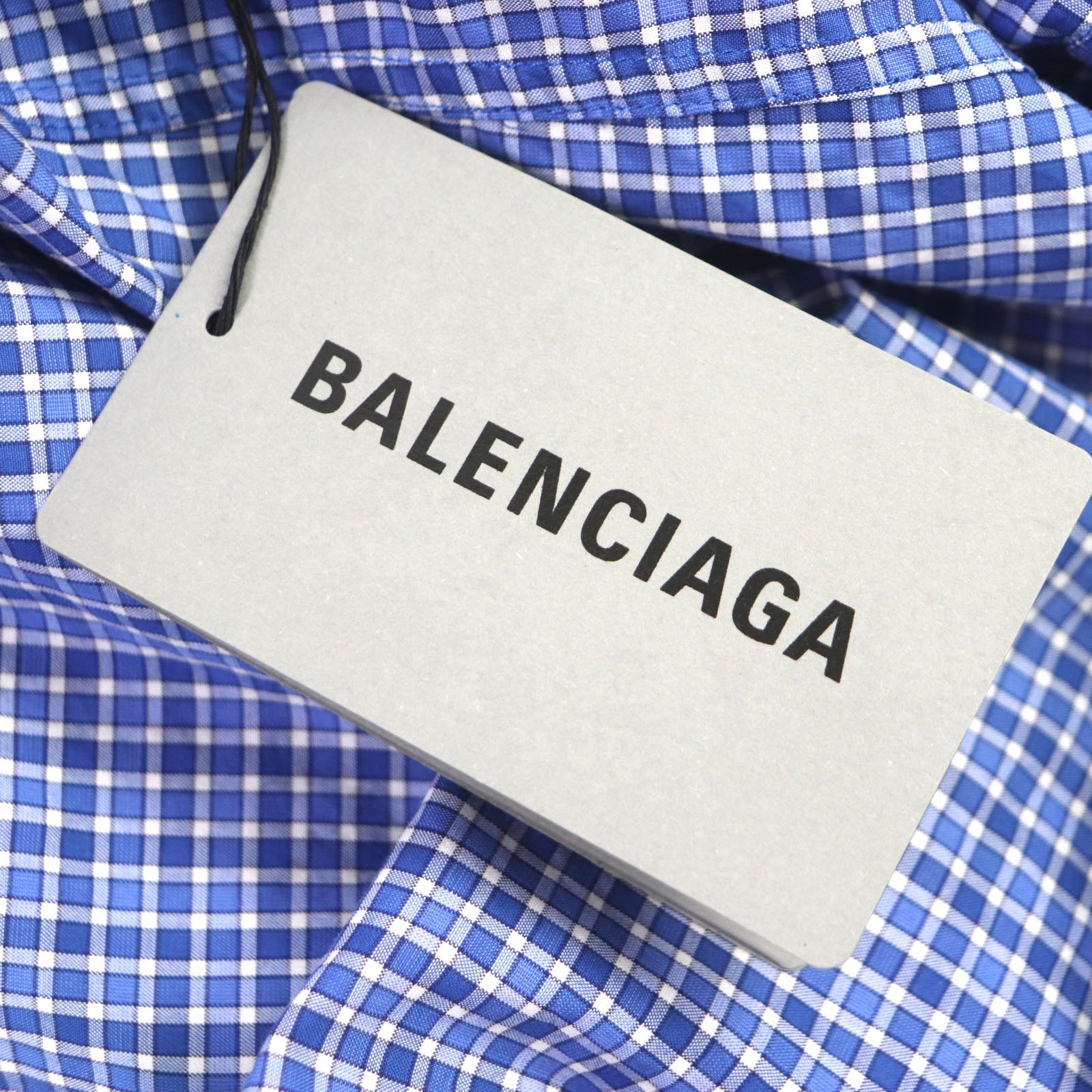 Balenciaga Cotton Check Logo Oversized Shirt