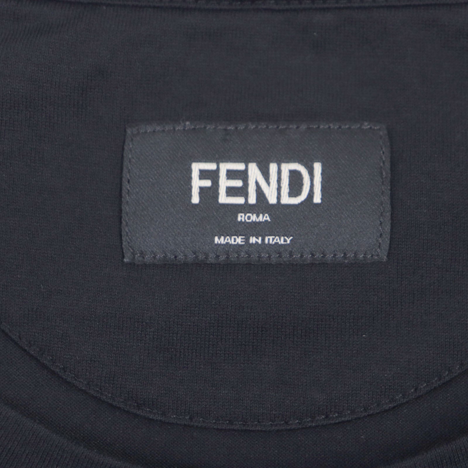 Fendi Monster Rhinestone Cotton T-shirt Black S