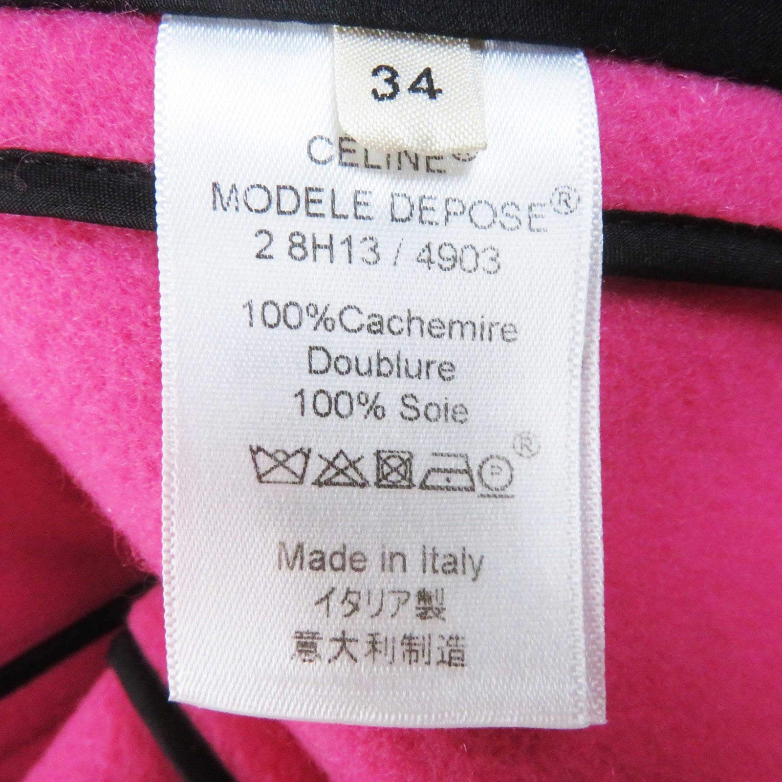 Celine Egg Crombie Coat Cashmere Pink 34 Women