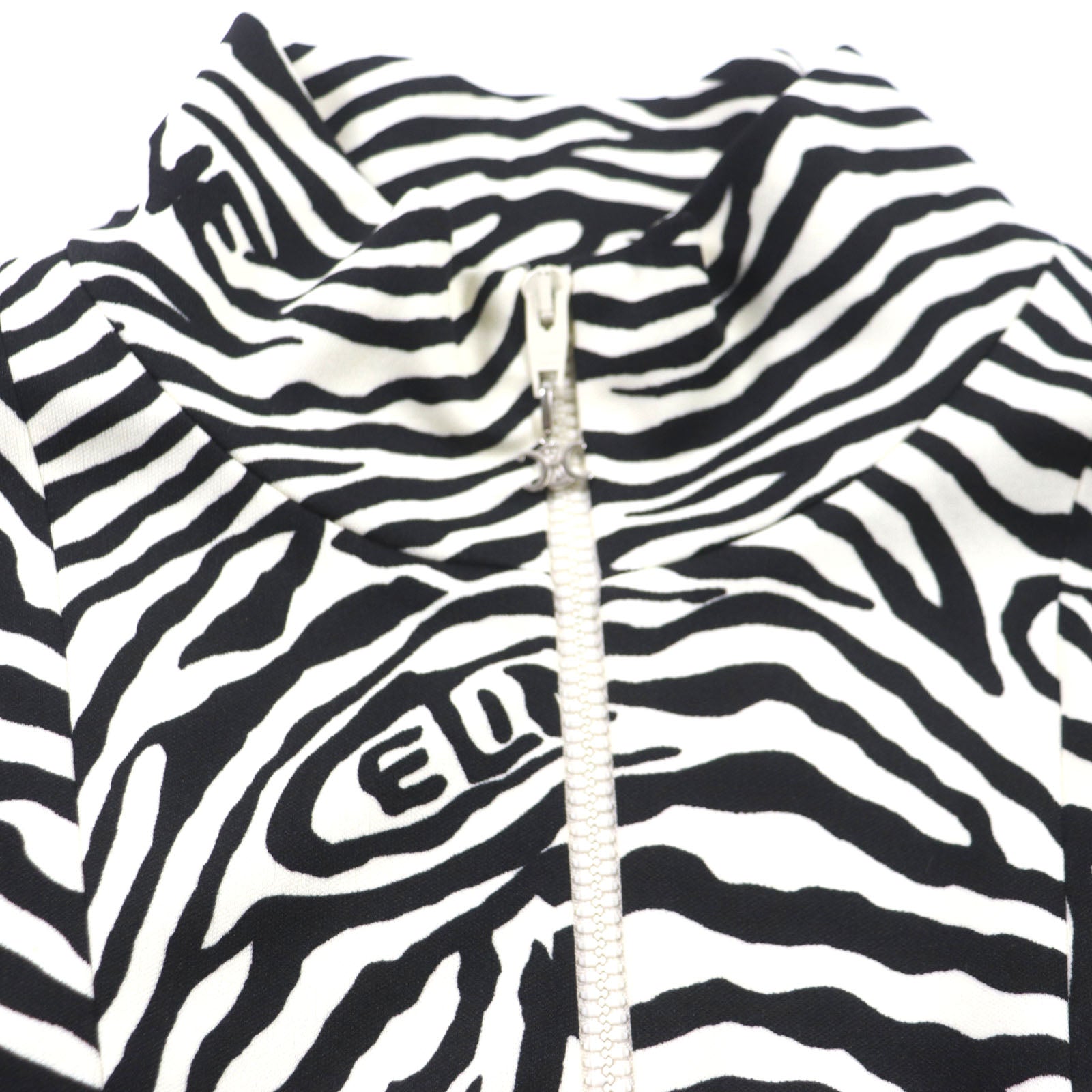 Celine Zebra Pattern Logo Embroidered Track Jacket