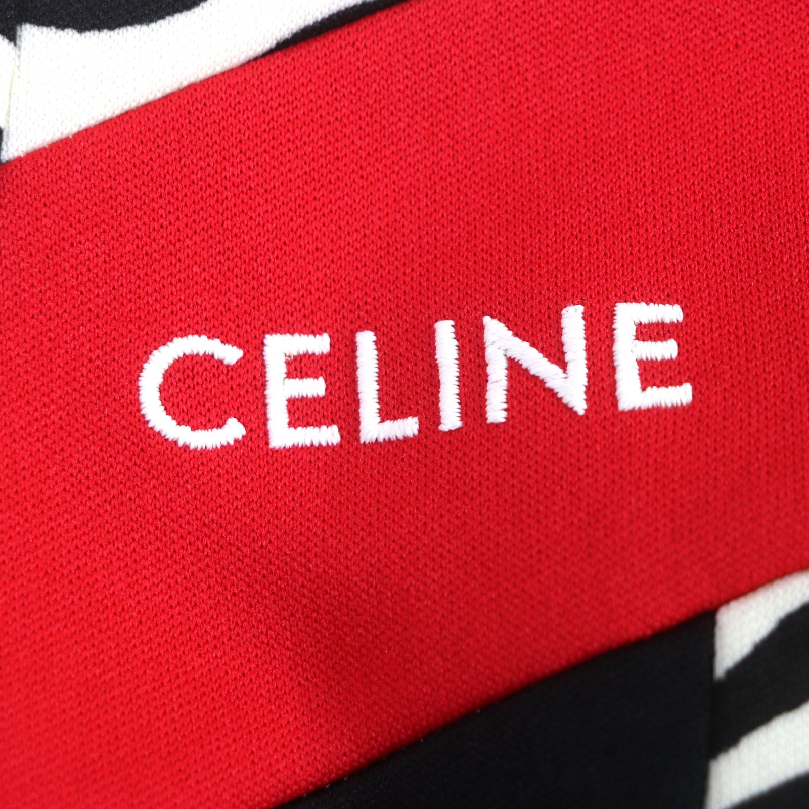 Celine Zebra Pattern Logo Embroidered Track Jacket