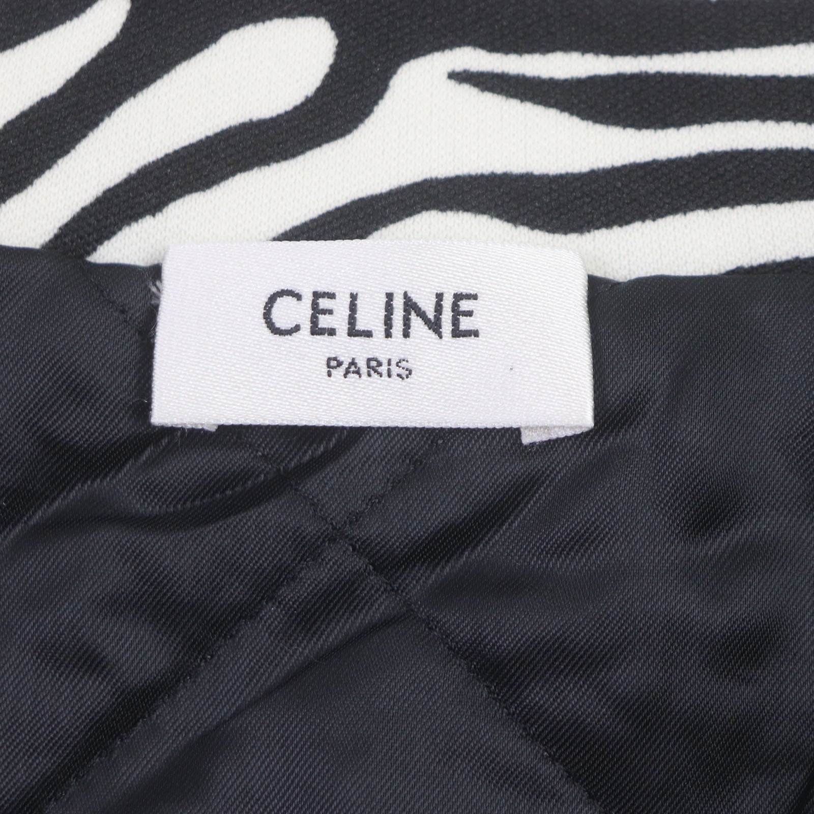 Celine Zebra Pattern Logo Embroidered Track Jacket