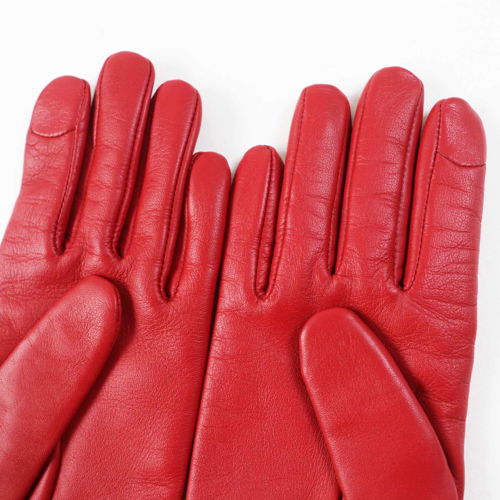 COACH Leather Wool Gloves Red Women