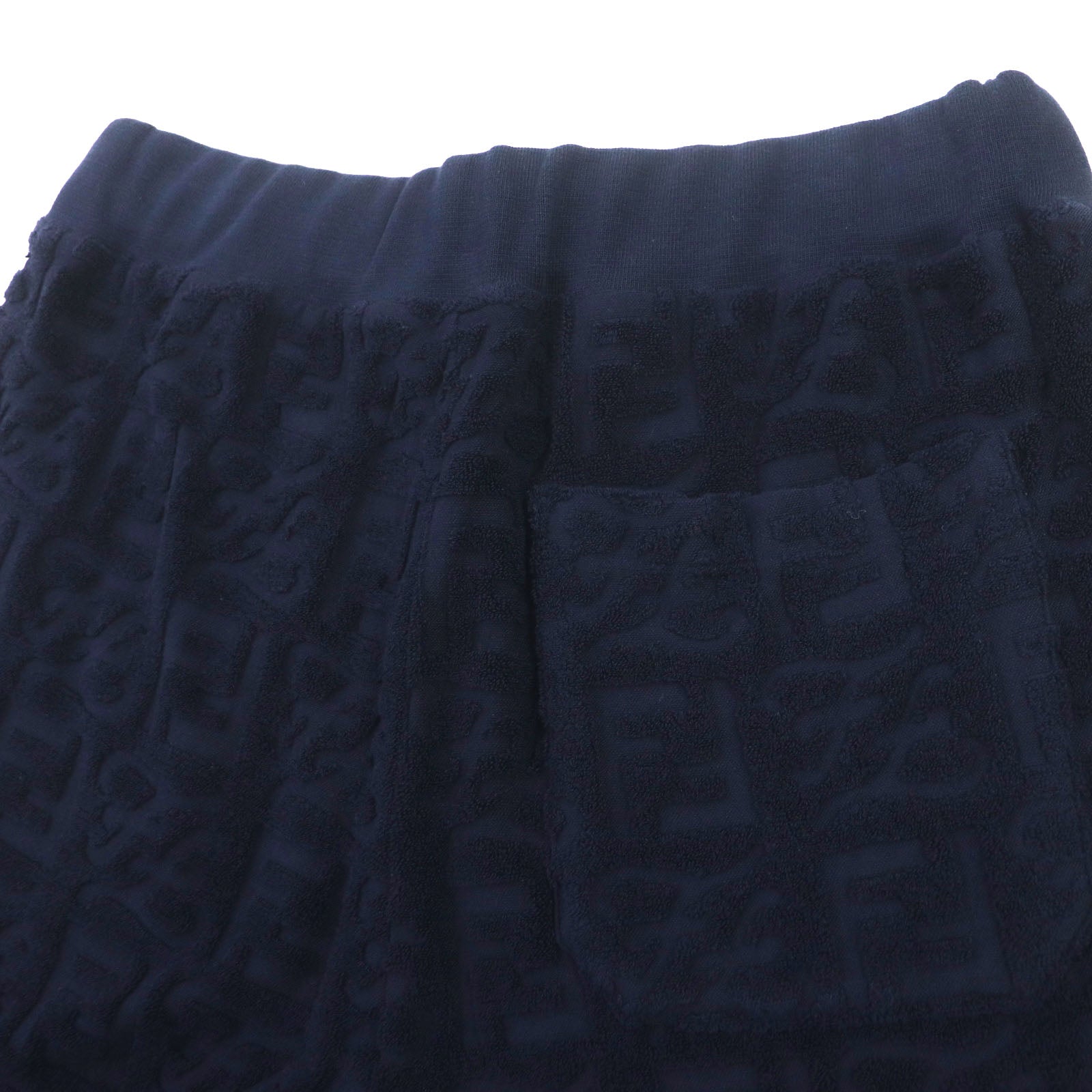 Fendi FF Logo Print Shorts Navy 46