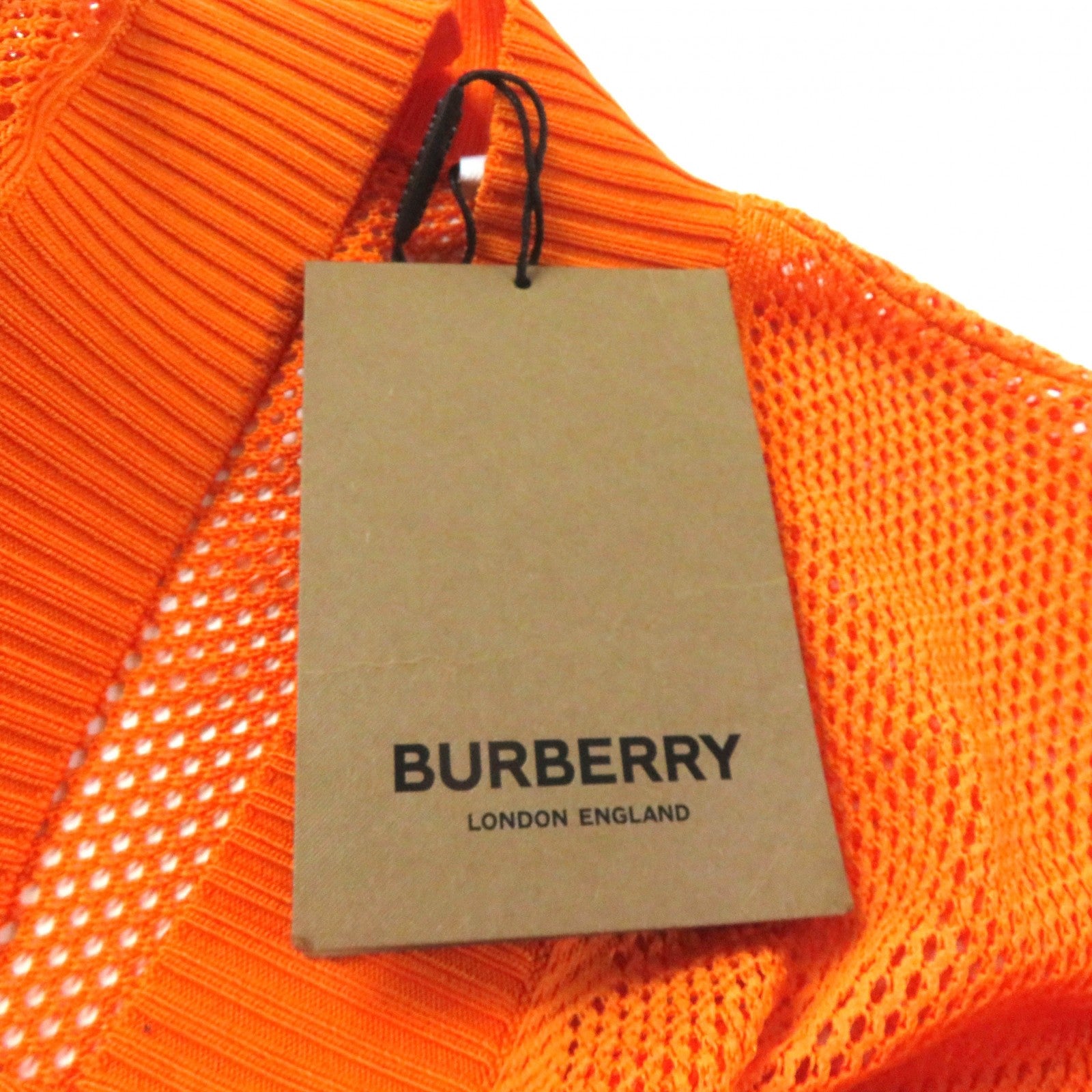 Burberry Nylon Check V-neck Mesh Tunic Orange