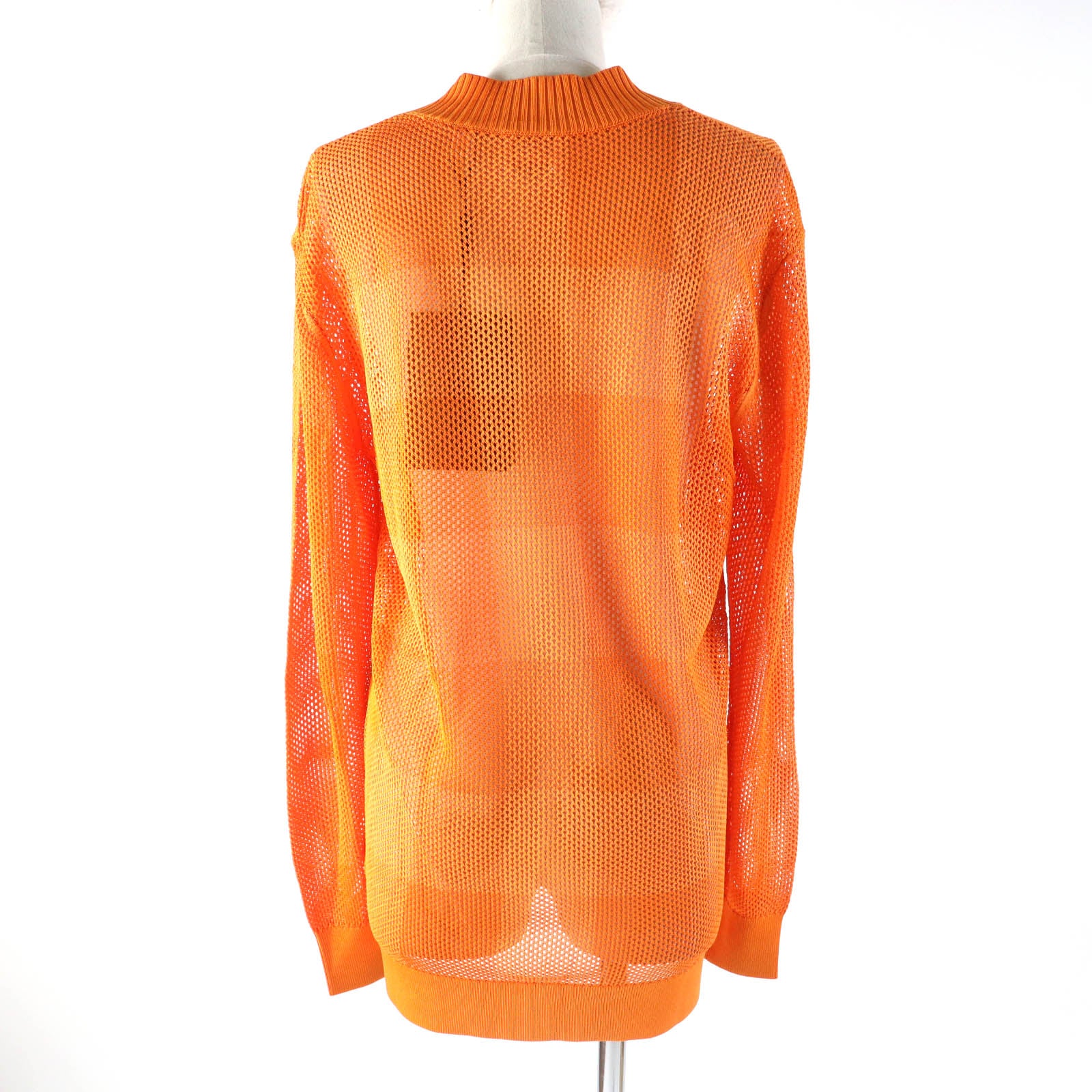 Burberry Nylon Check V-neck Mesh Tunic Orange