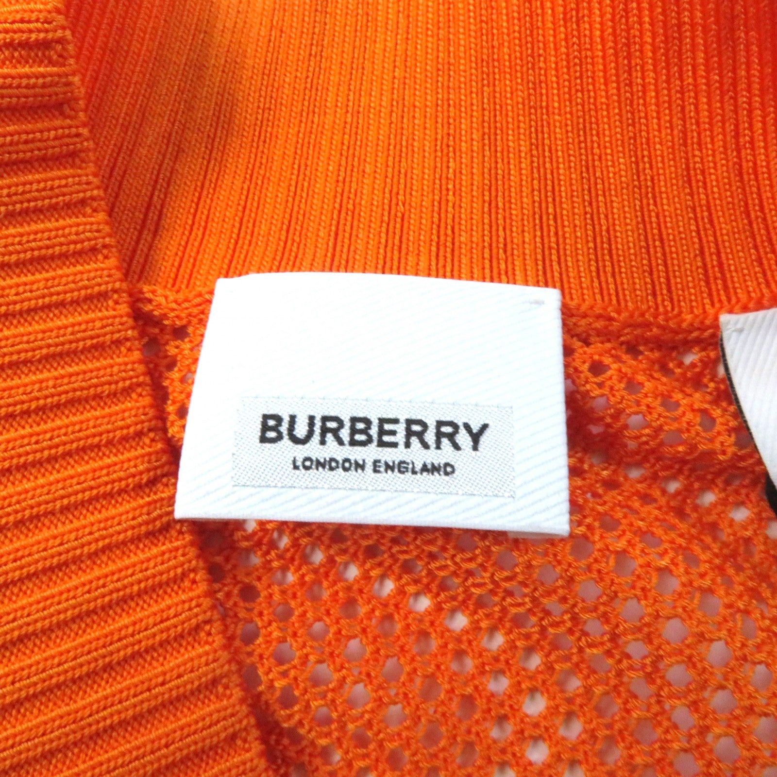 Burberry Nylon Check V-neck Mesh Tunic Orange