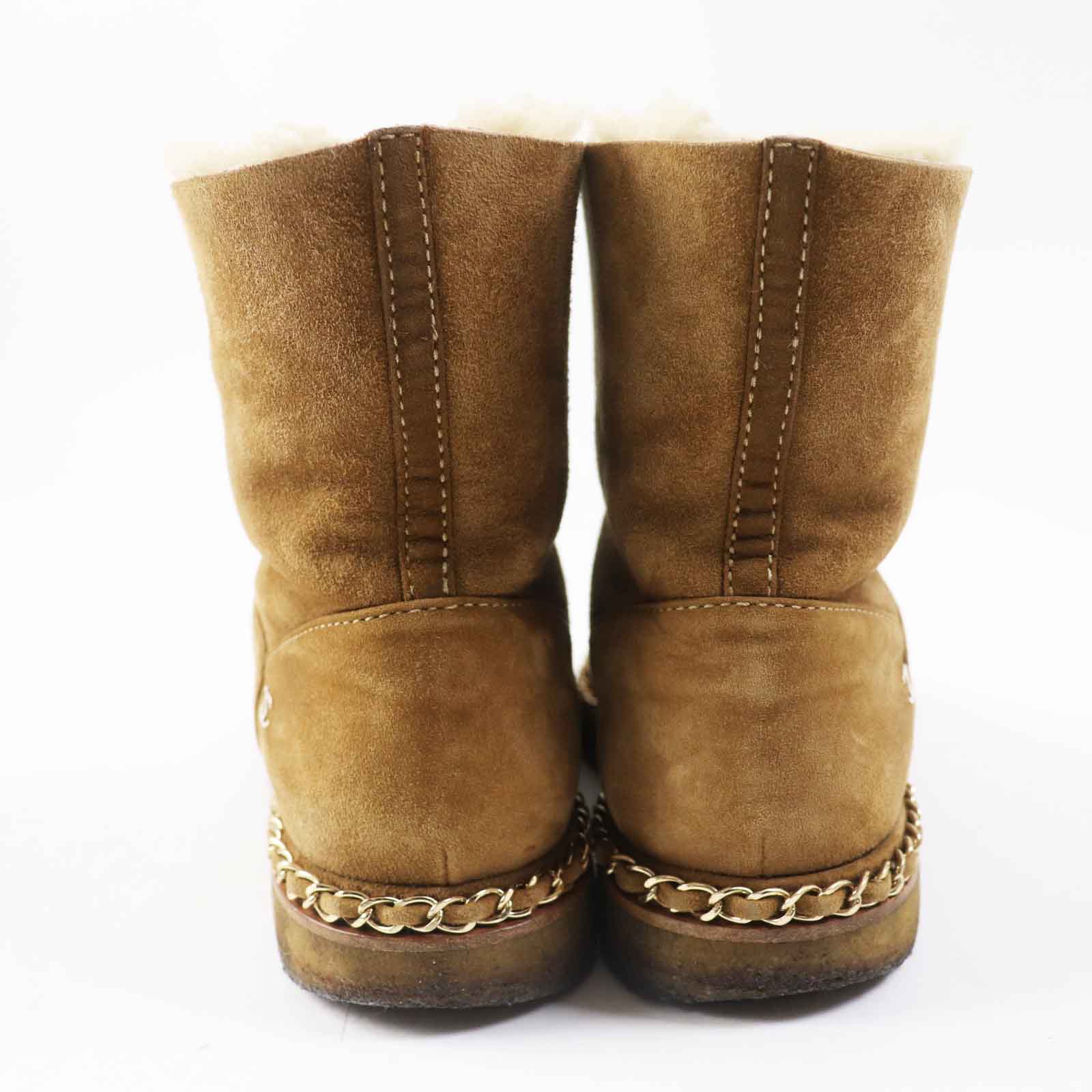 Chanel Suede Mouton Short Boots 37