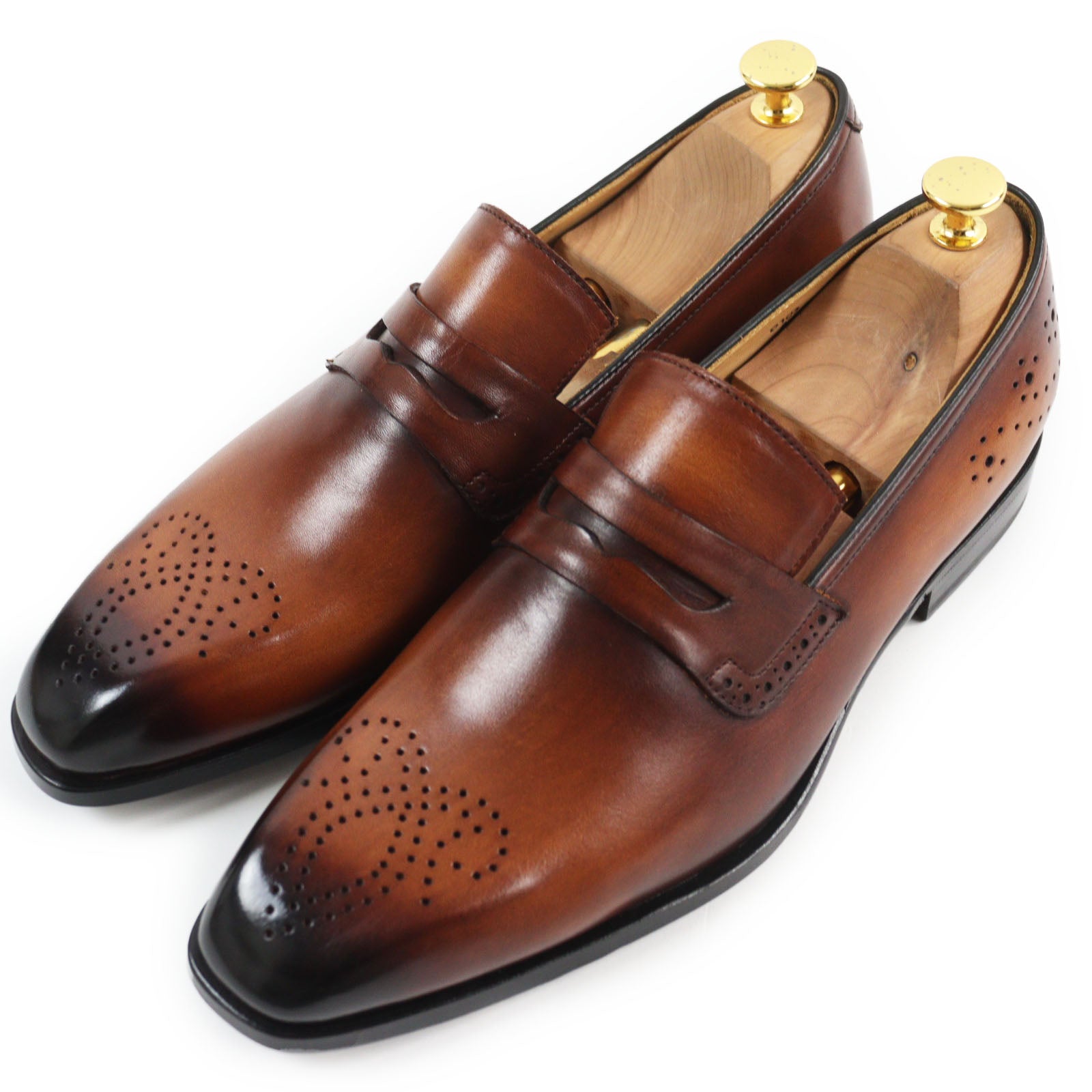 Berluti Medallion Coin Leather Loafers Brown 8