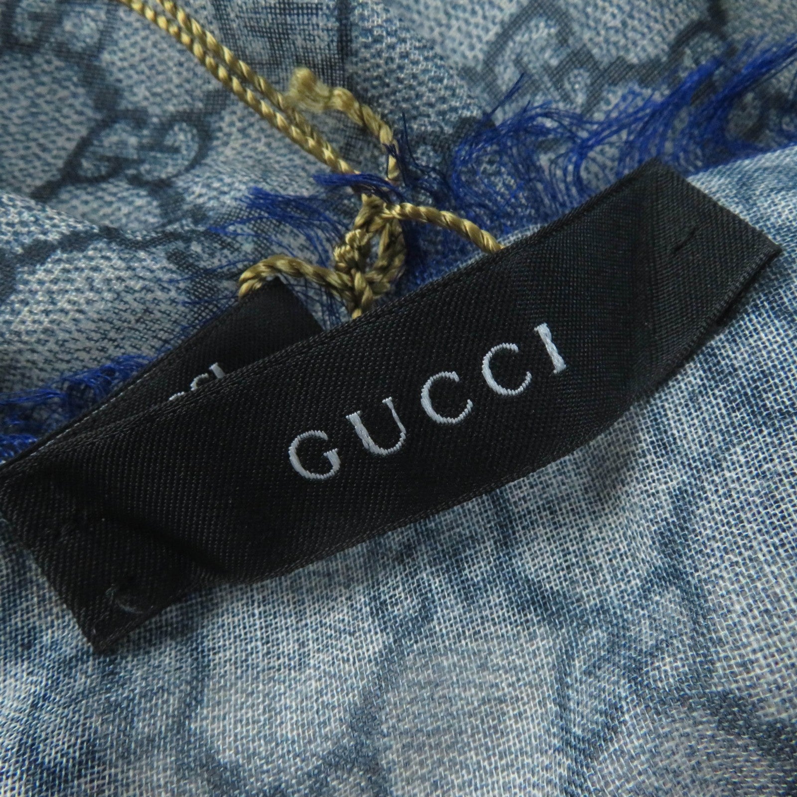 Gucci Wool Silk GG Pattern Large Scarf