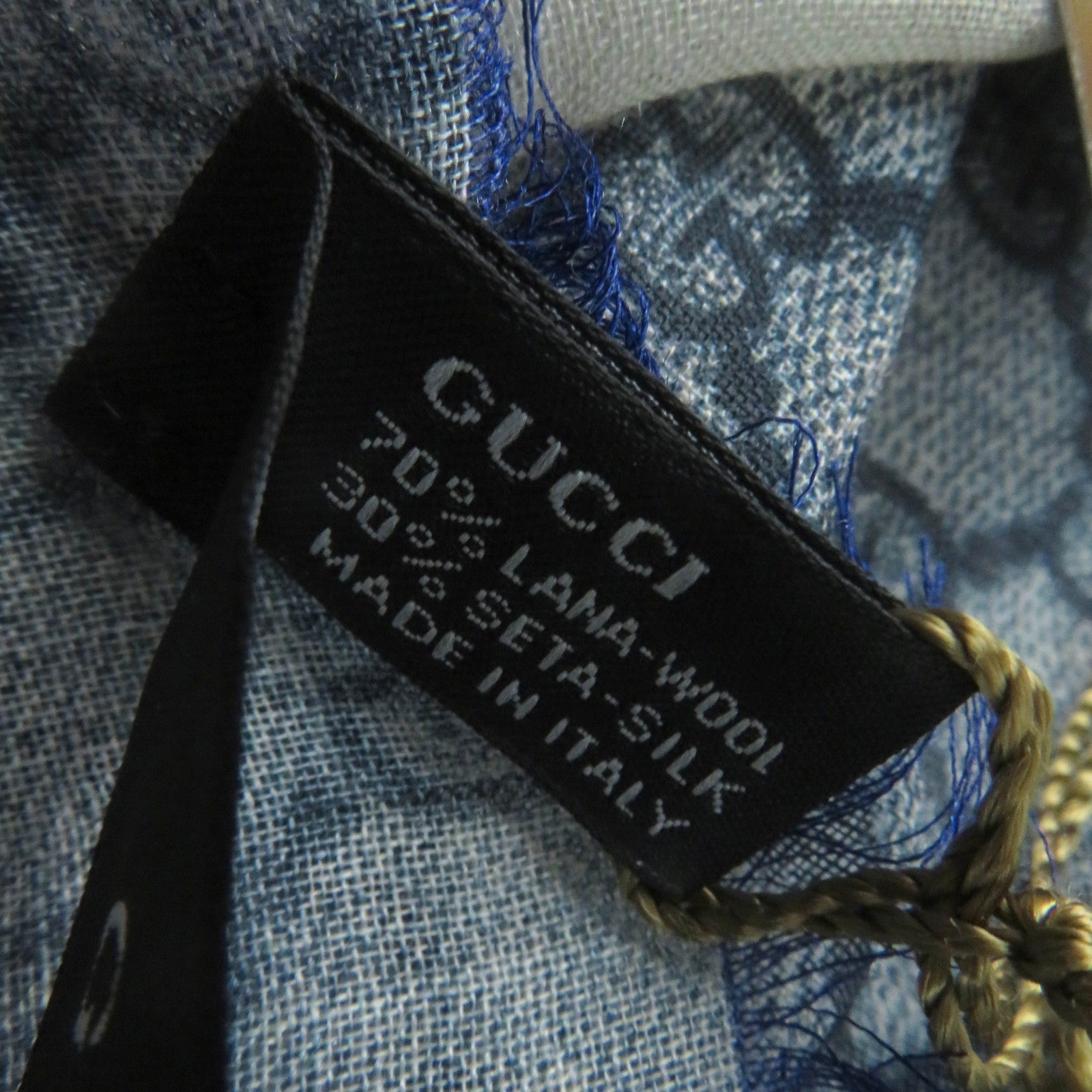 Gucci Wool Silk GG Pattern Large Scarf