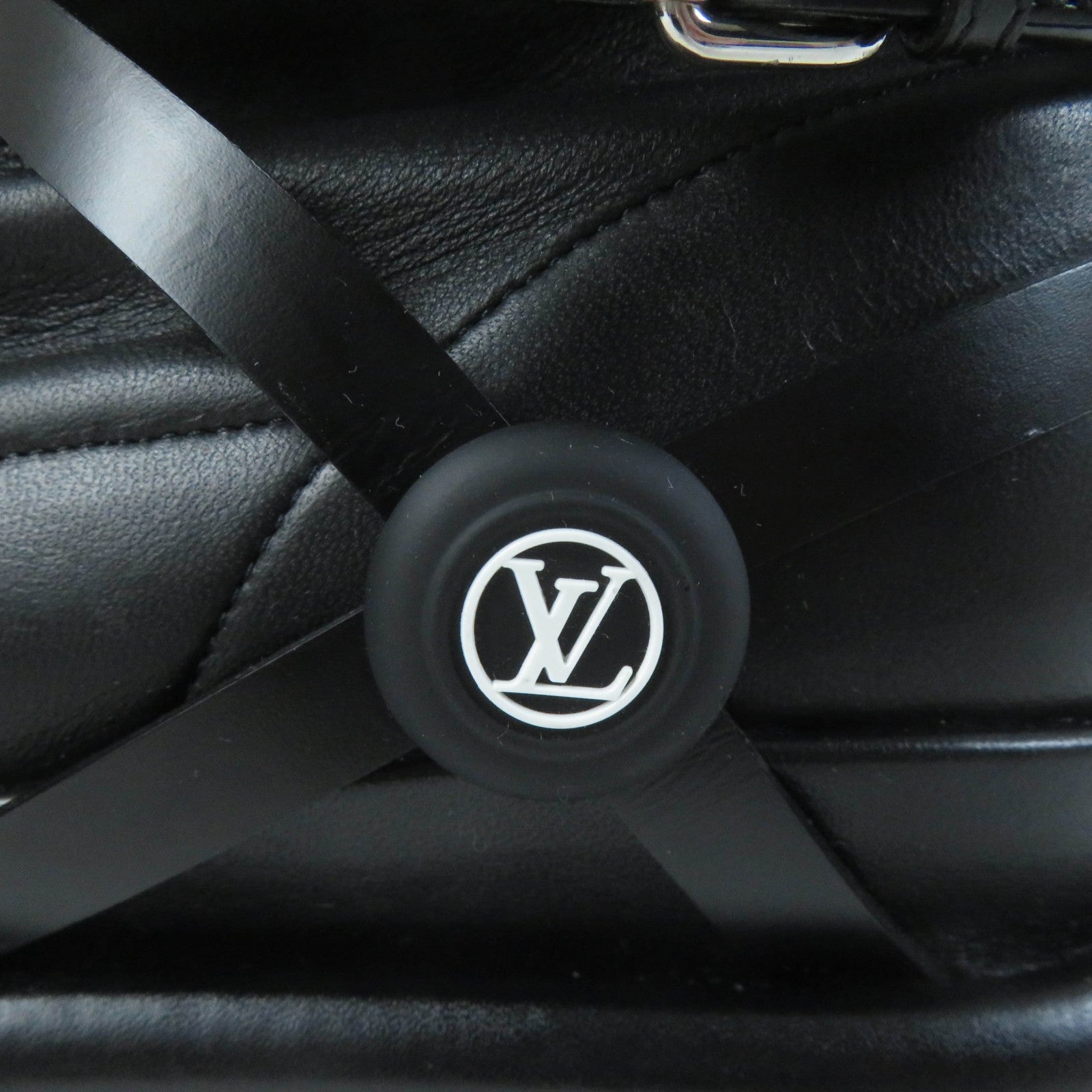 Louis Vuitton Monogram Leather Short Boots Black