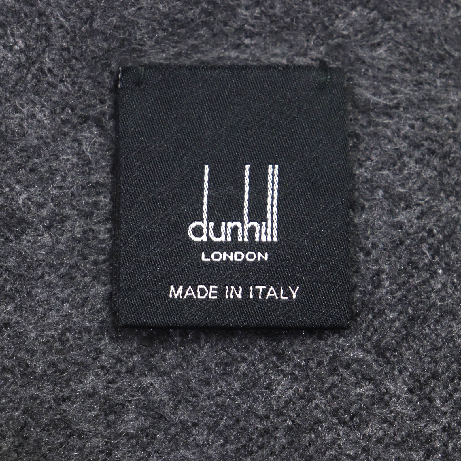 Dunhill Silk Cashmere Reversible Scarf Black Grey