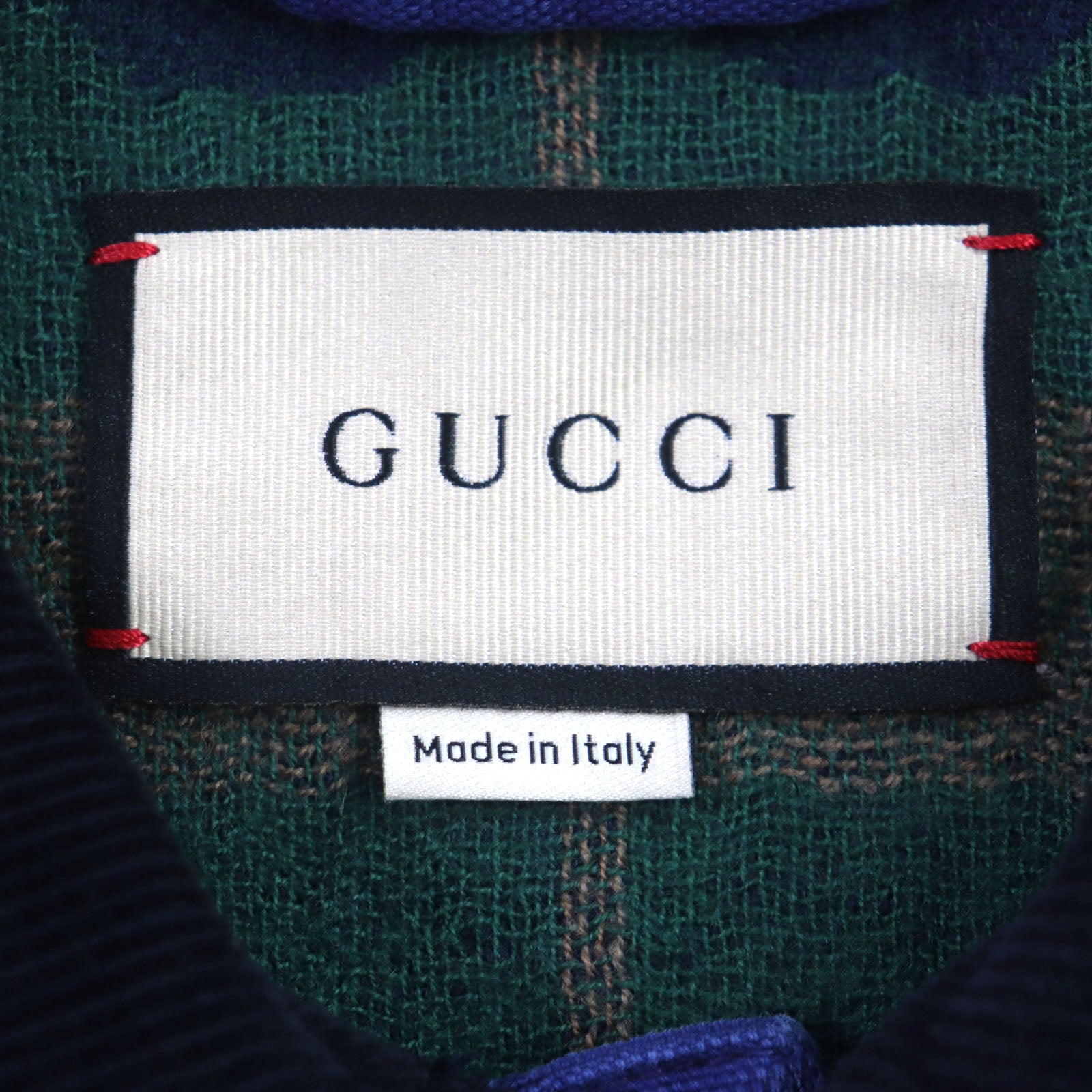 GUCCI Corduroy Collar GG Check Padded Jacket