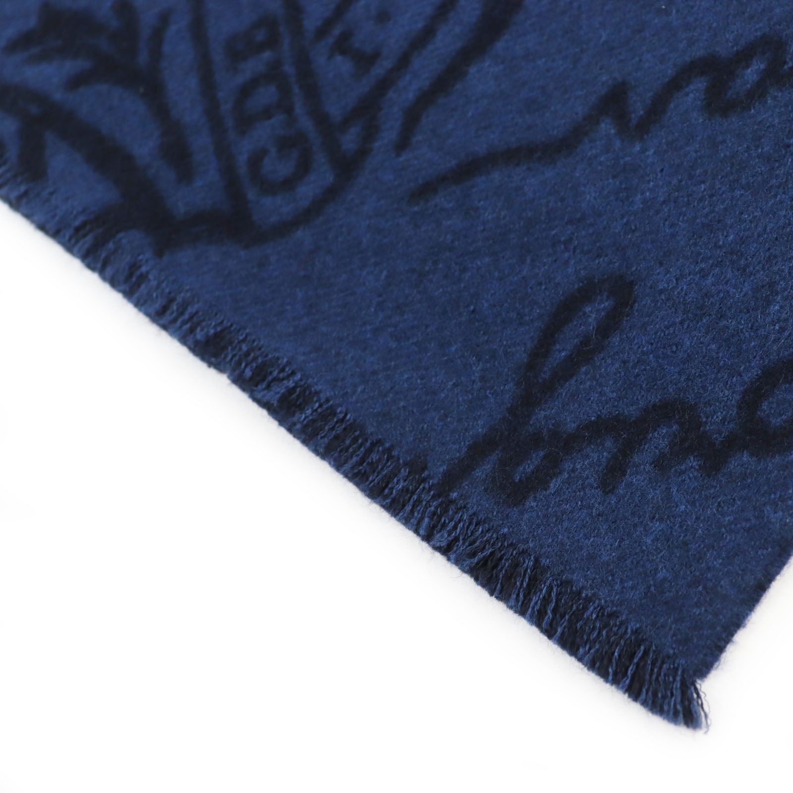 Berluti Wool Calligraphy Scritto Fringe Scarf