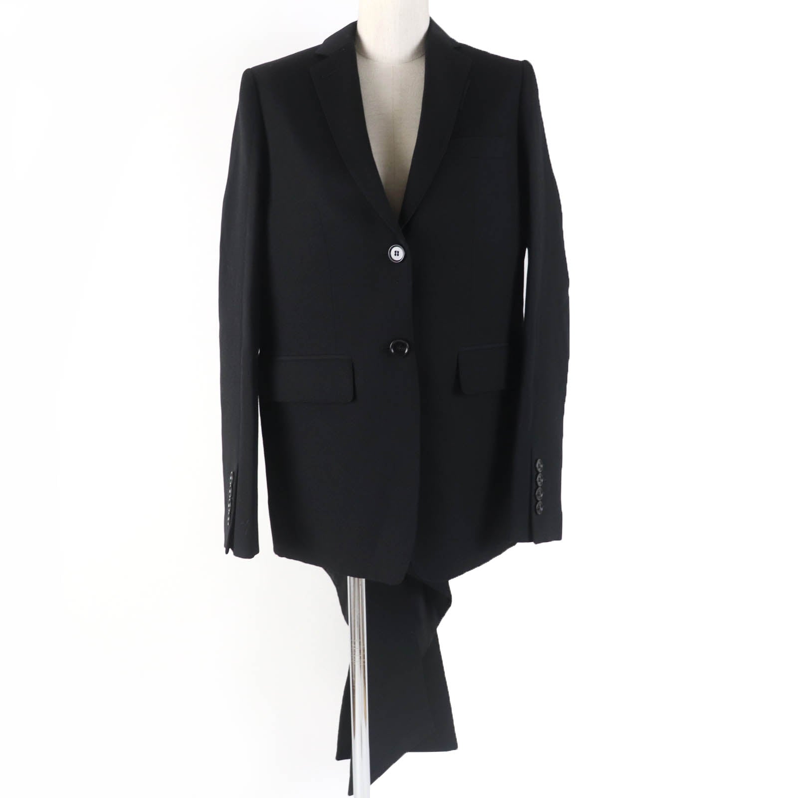 Burberry Virgin Wool Silk Tailored Jacket Black 36