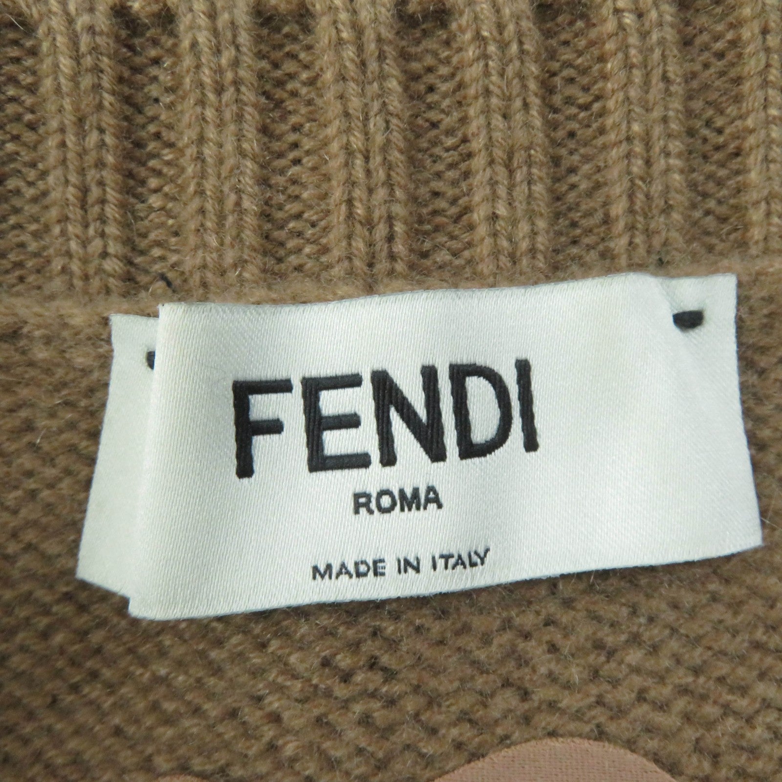 Fendi Cashmere FF Logo V-Neck Knit Sweater