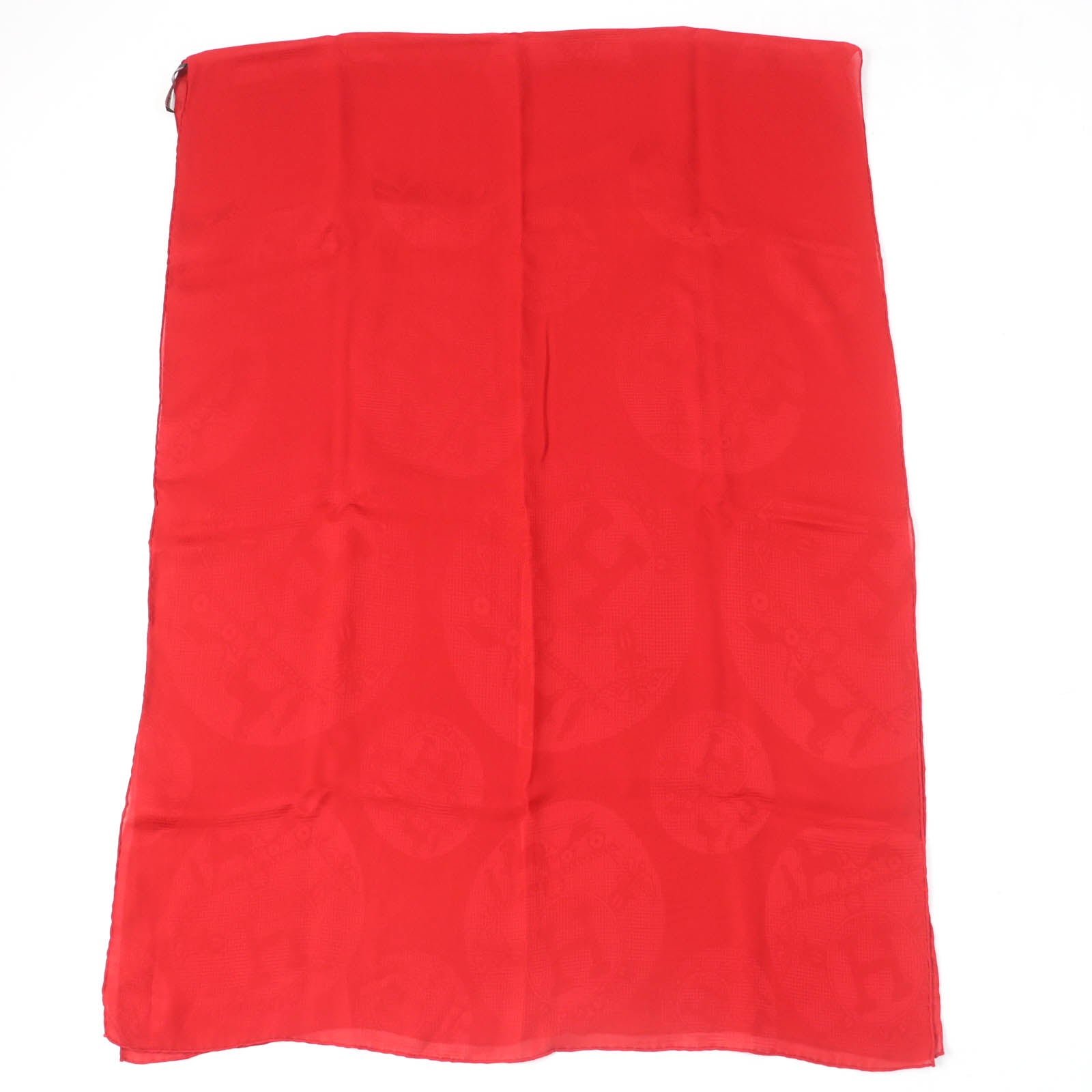 Hermes New Libris Silk Shawl Red