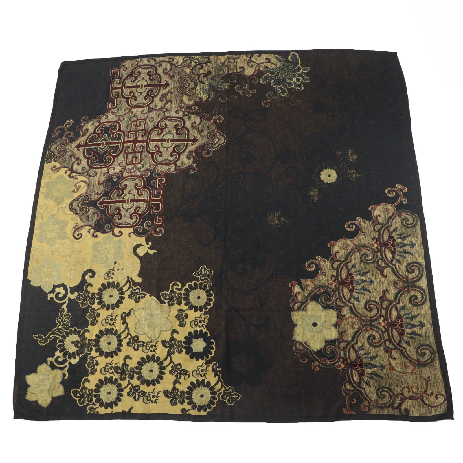 ETRO Wool Silk Large Shawl with Pattern