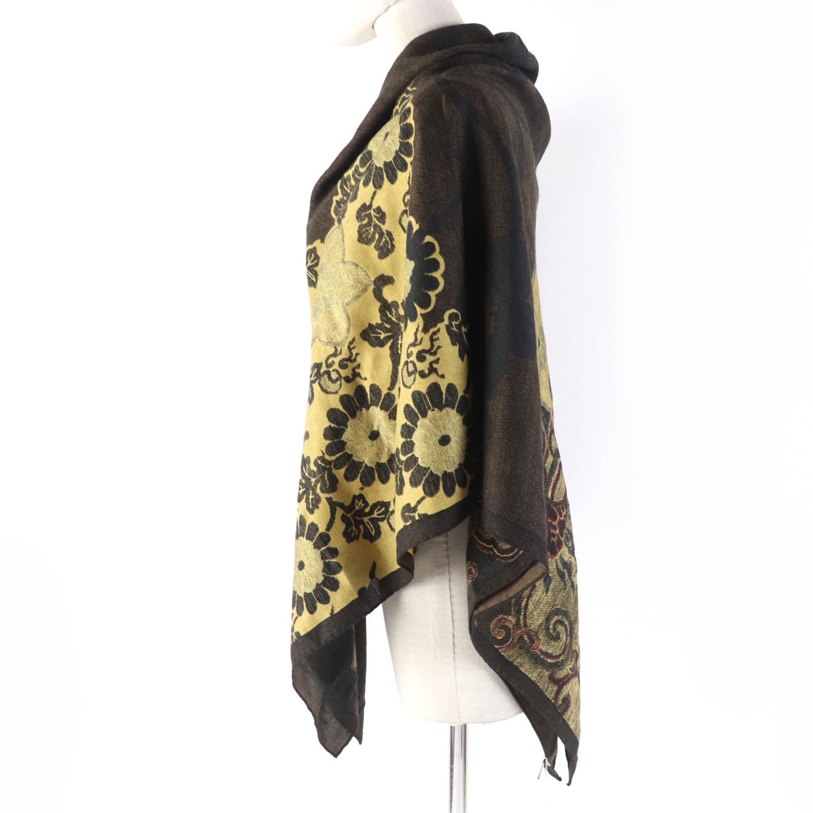 ETRO Wool Silk Large Shawl with Pattern