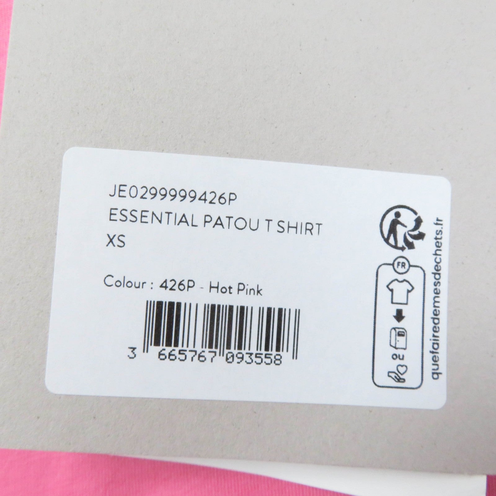 PATOU Organic Cotton Logo T-Shirt Hot Pink XS