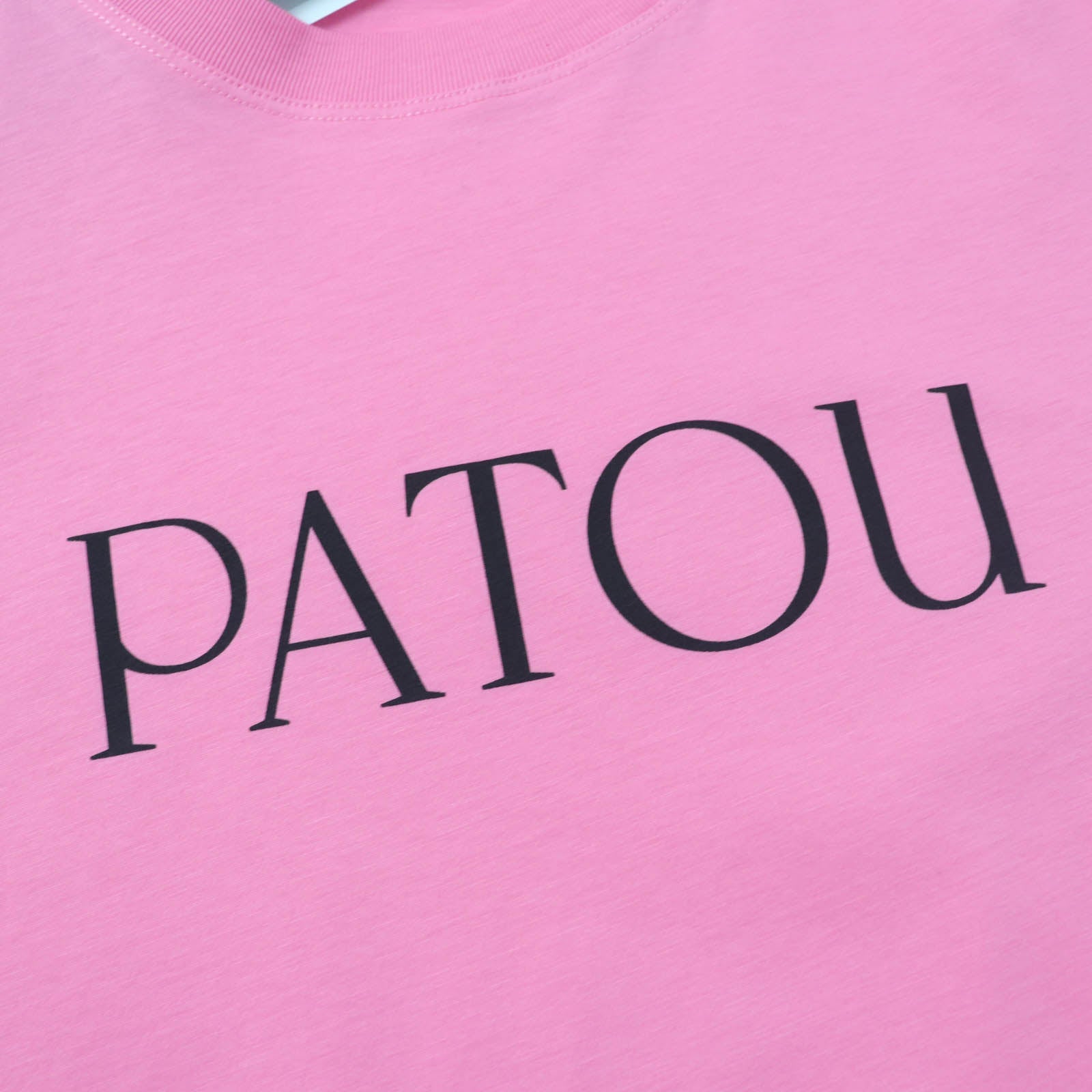 PATOU Organic Cotton Logo T-Shirt Hot Pink XS