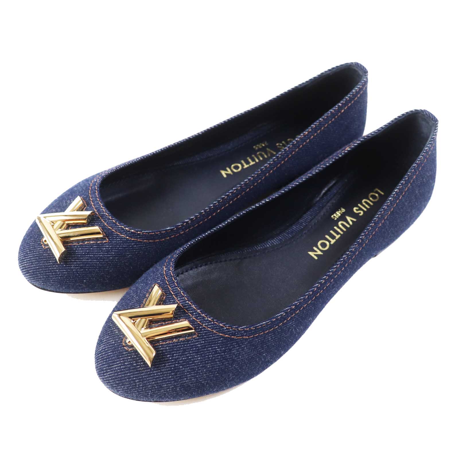 Louis Vuitton Denim Leather Ballerina Shoes